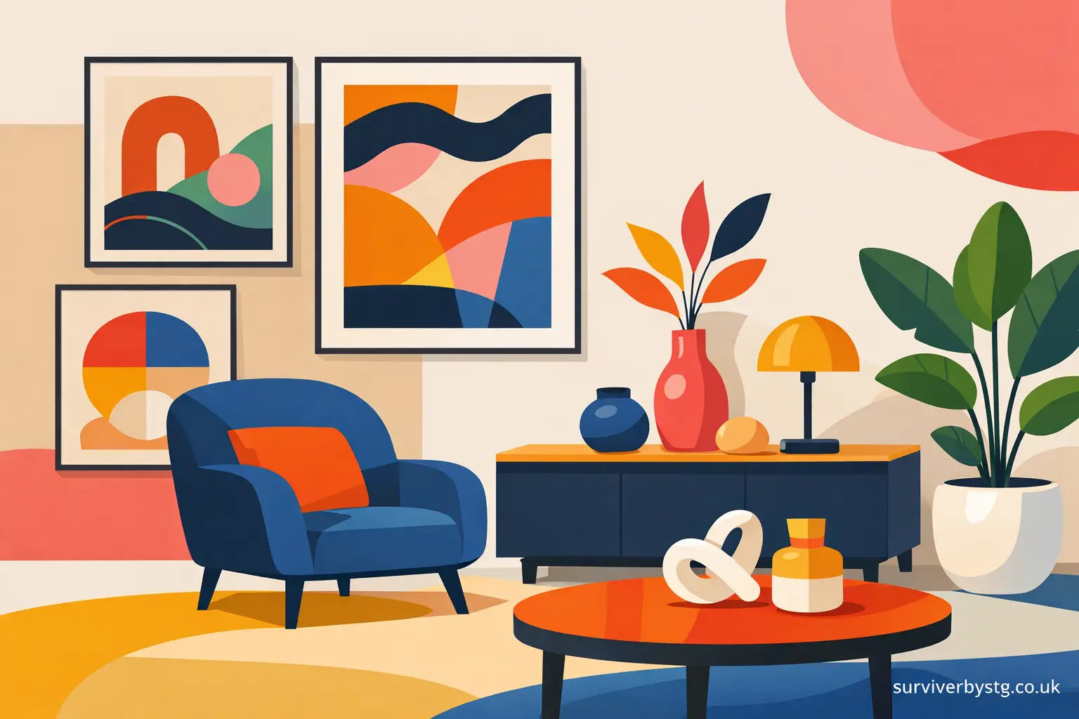 Colourful Abstract Art Prints for Bold Rooms