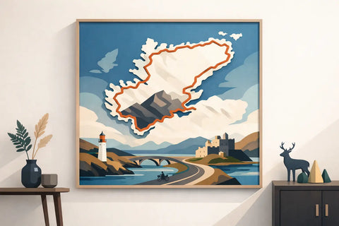 NC500 Route Wall Art for Bold Scottish Homes