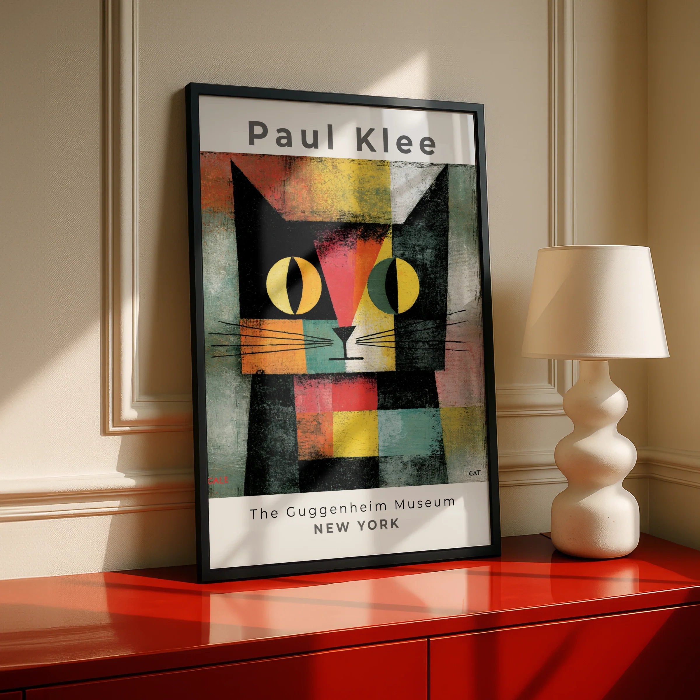 Paul Klee Cat Art Print, Colourful Cat Wall Art, Modern Animal Art, Guggenheim Museum, NY Decor
