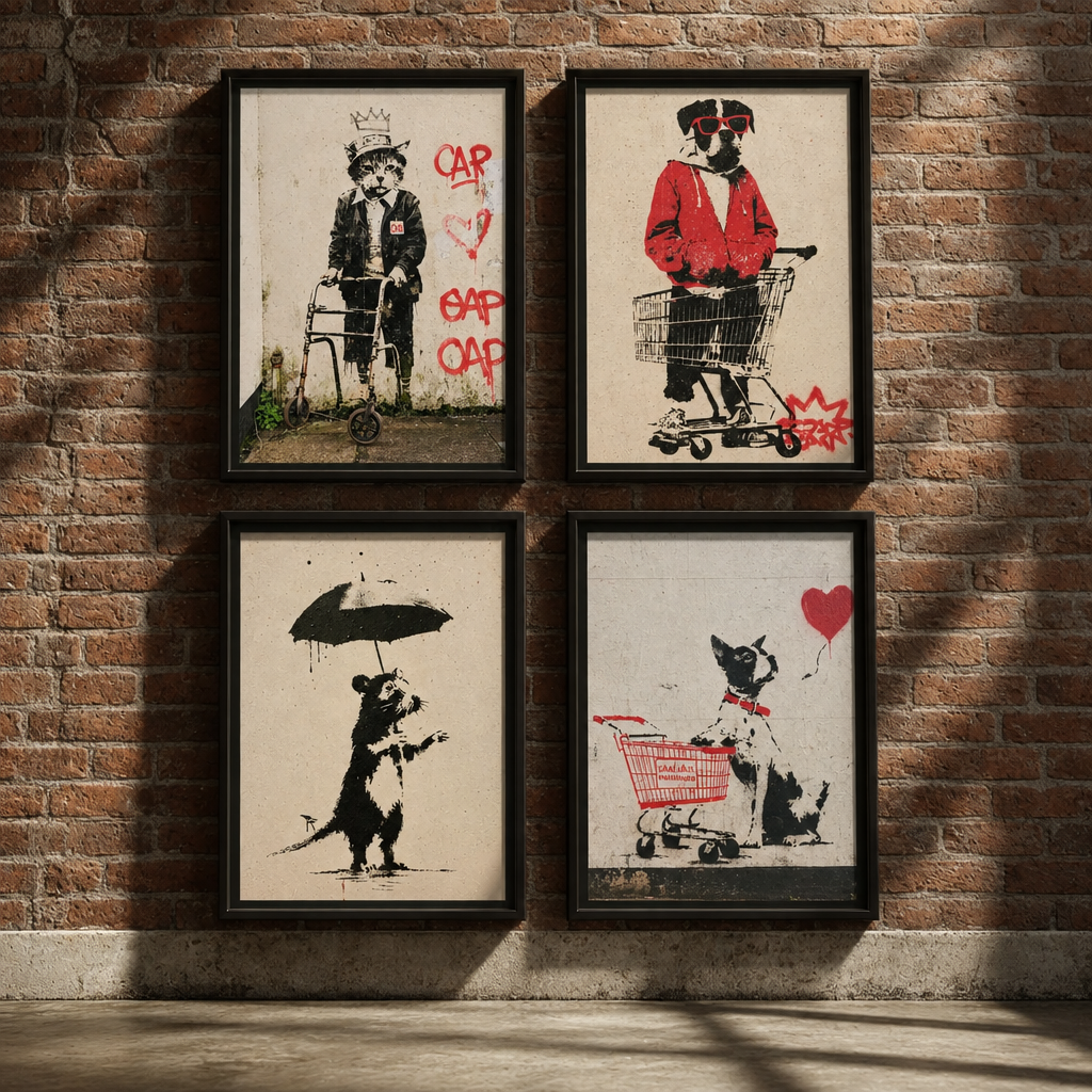 Four-artwork collection mockup