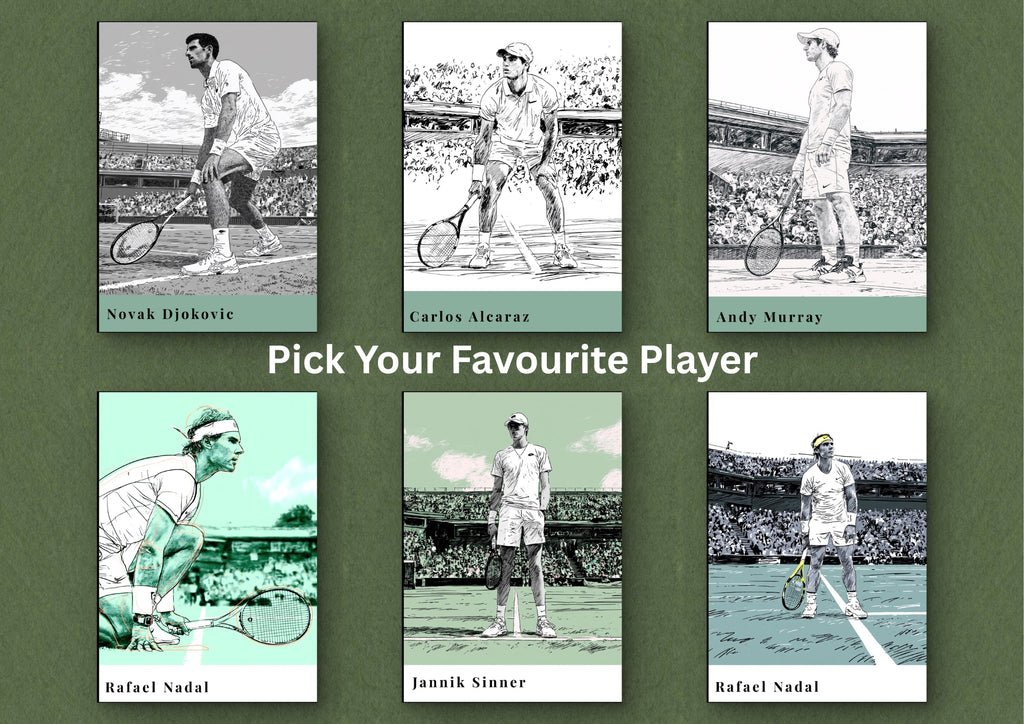 Roger Federer Tennis Art Print, Sports Wall Decor, Minimalist Line Drawing, Tennis Lover Gift