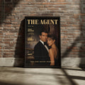 Spy Agent Magazine Cover (014) Poster, 1990s Espionage Art Print, Istanbul Wall Art, Gold Black Decor