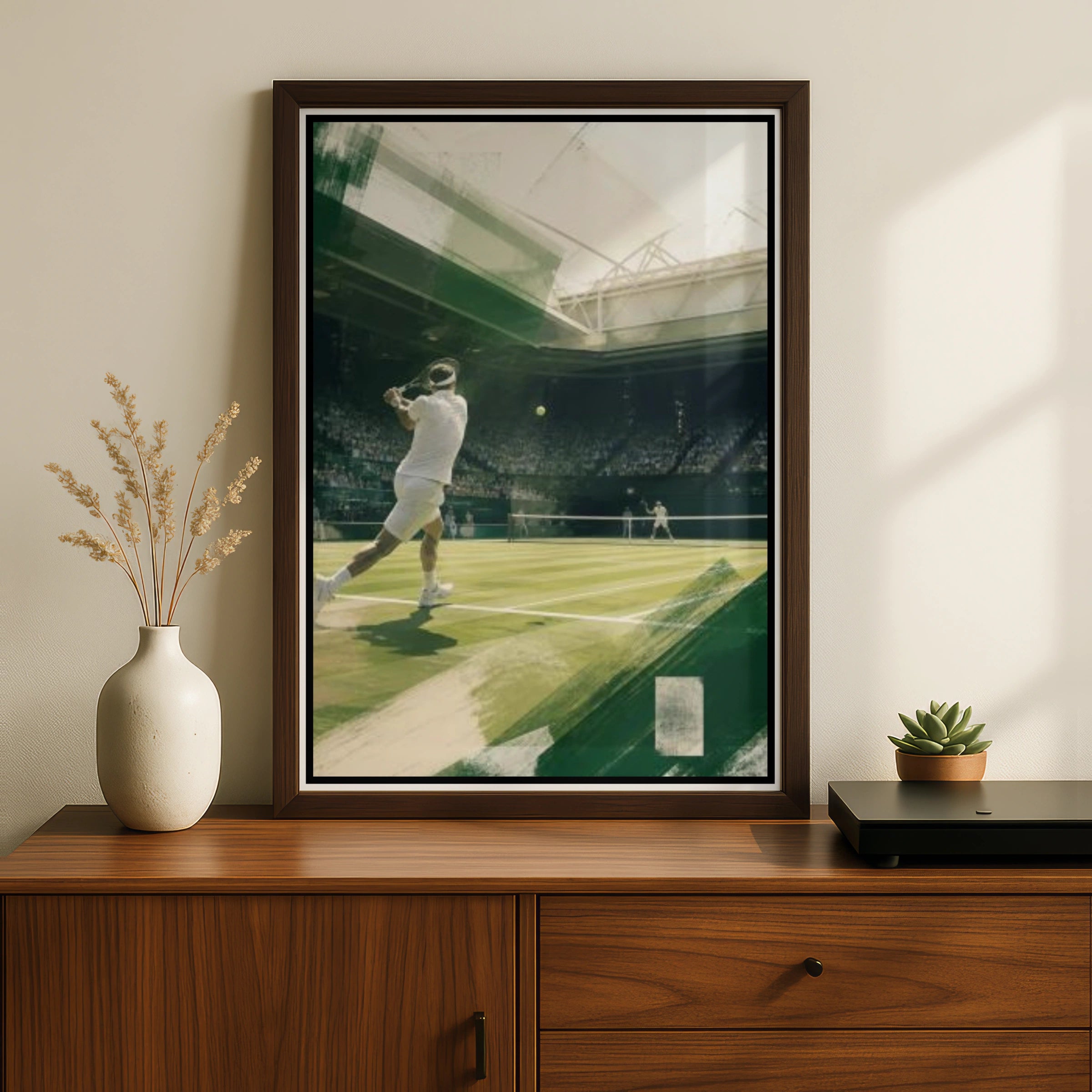  Tennis Poster, London Grass Court Wall Art, Sport Print, Green White