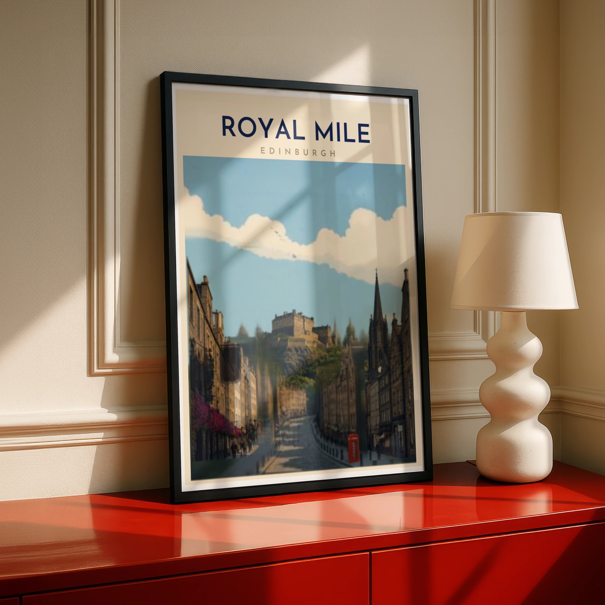 Travel Print | Royal Mile Edinburgh Poster, Scotland Print, Old Town Wall Art, Castle View