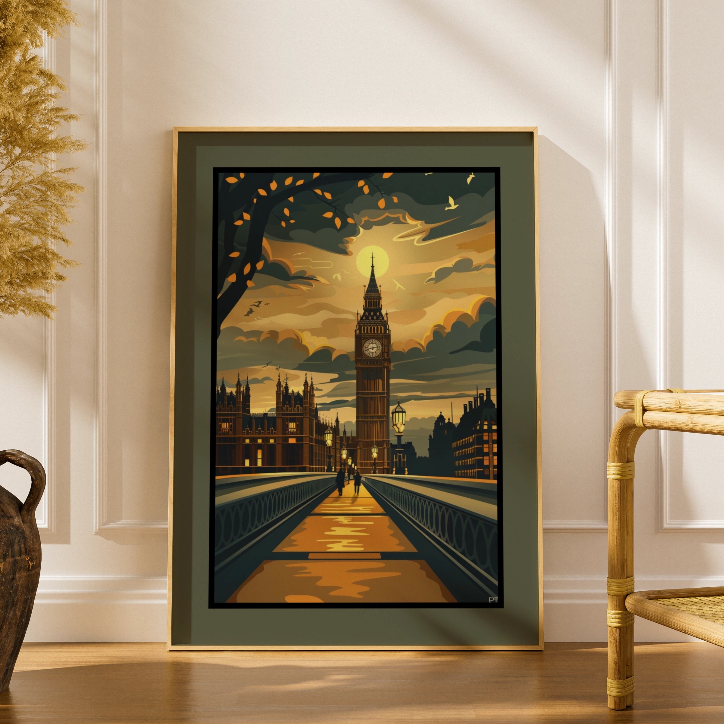 Travel Wall Decor | London Big Ben Poster, Westminster Bridge Art Print, Vintage 