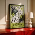 Jackson Pollock Abstract Expressionist Wall Art Poster, Black Green Drip Print