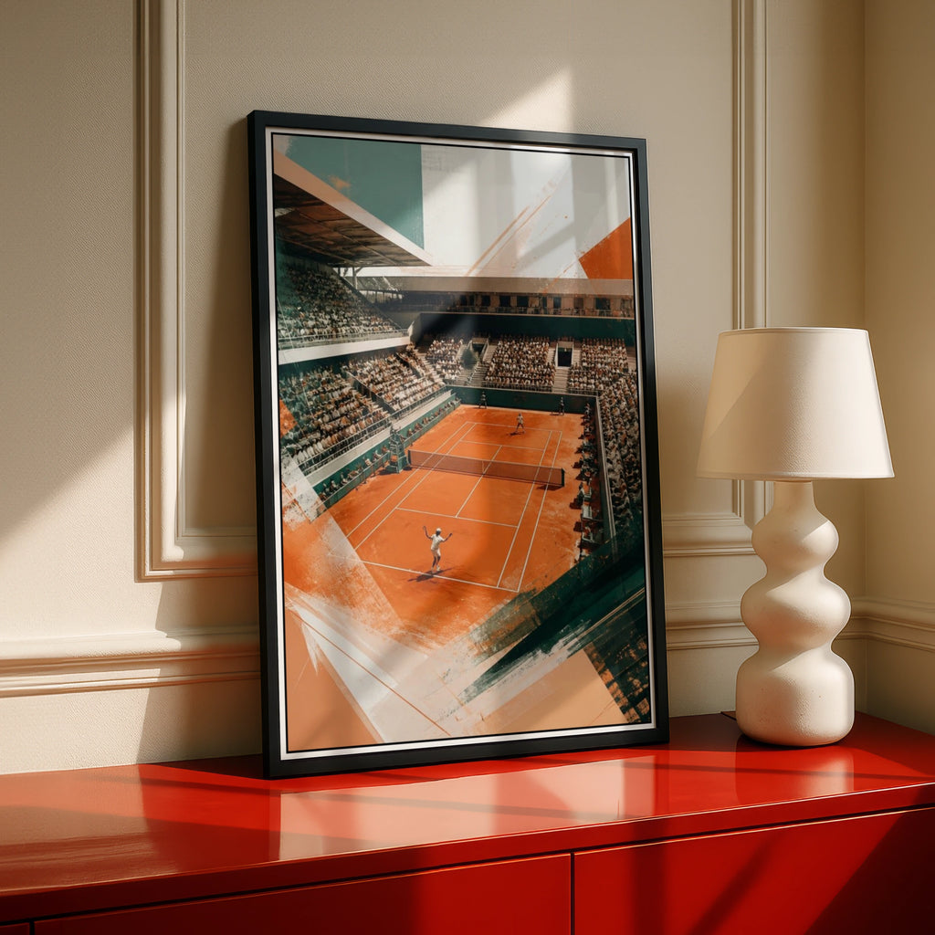 Tennis Poster,  Paris Clay Stadium Wall Art, Sports Print