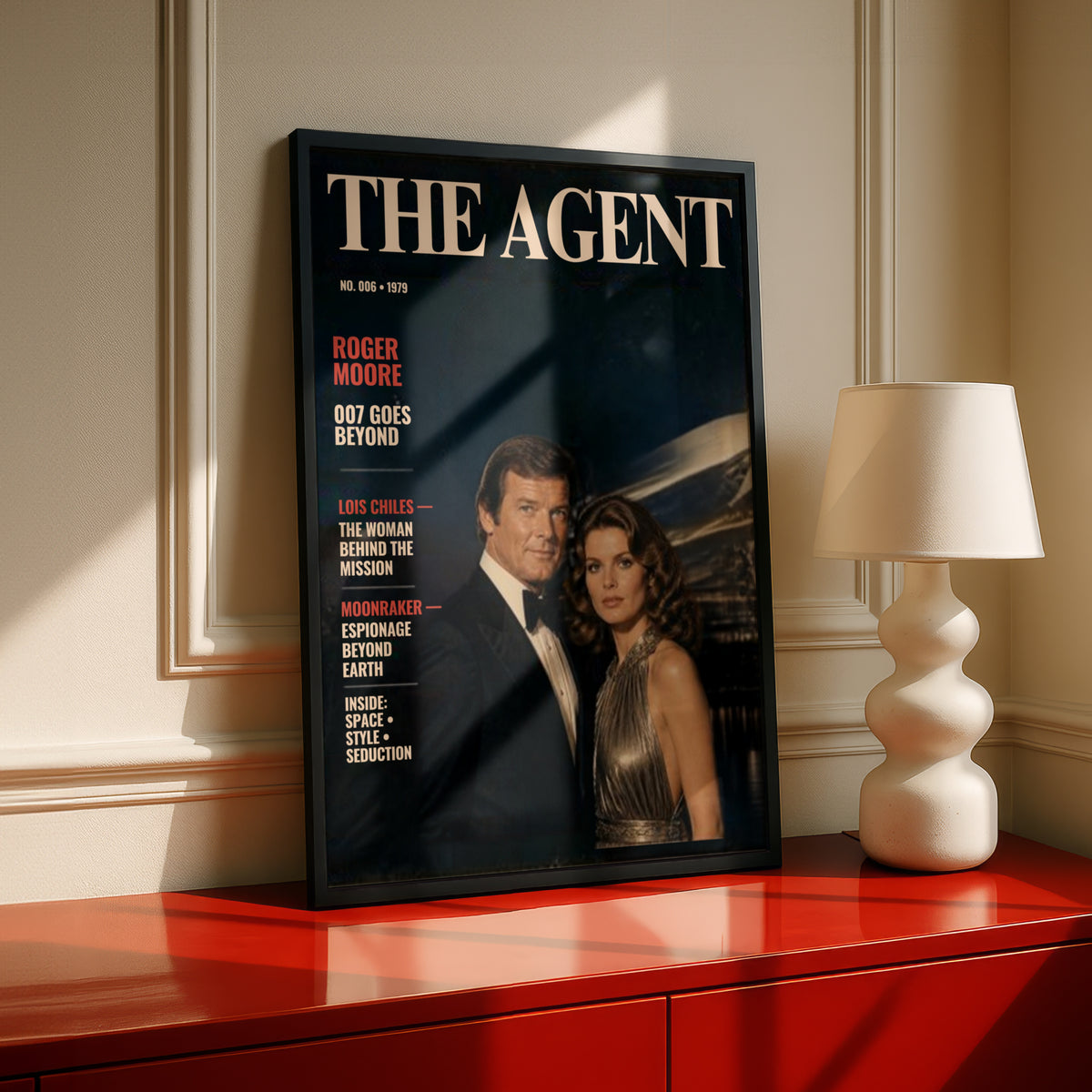 Spy Agent 006 Retro Magazine Cover Poster, 1970s Espionage Wall Art, James Bond Style Print