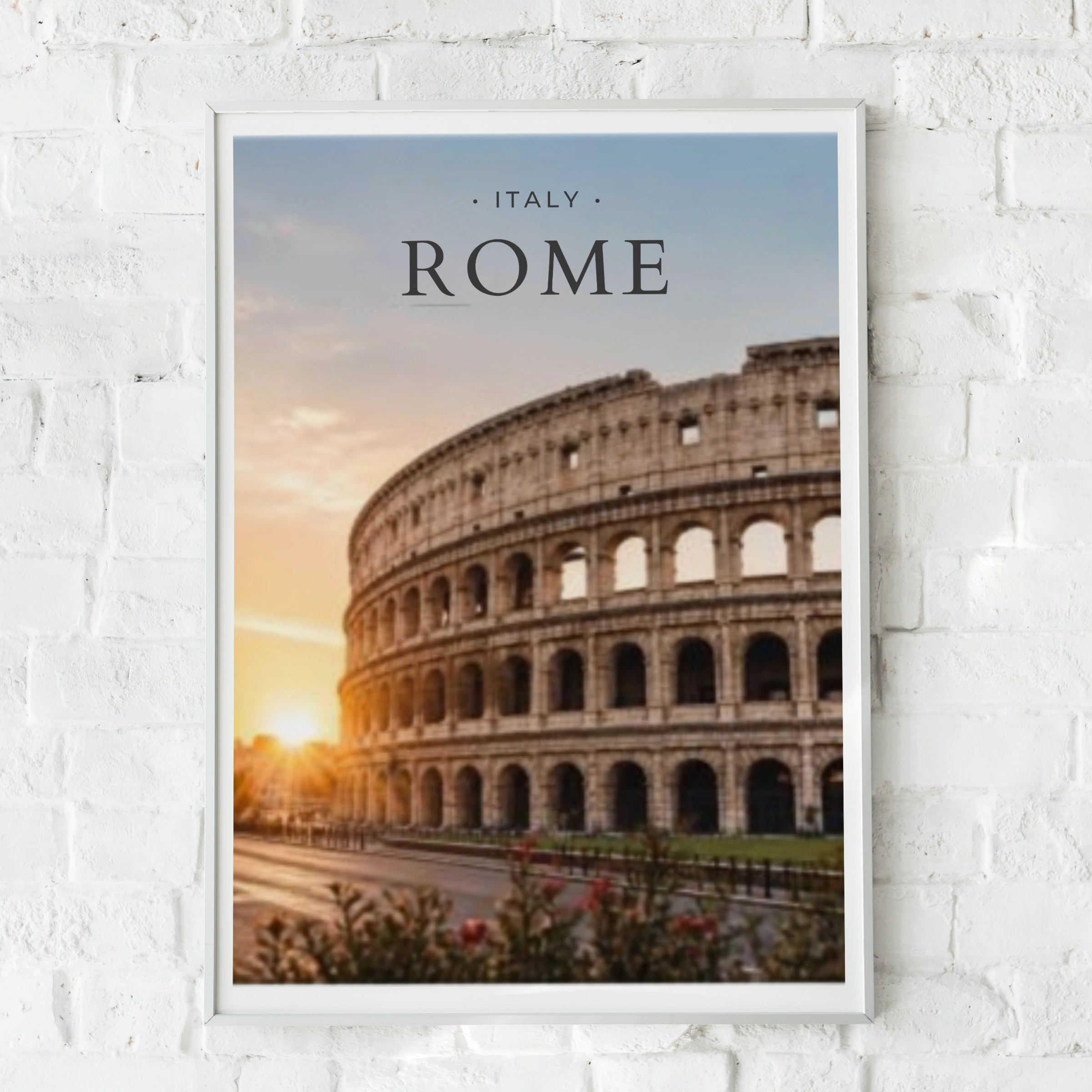 Travel Print | Rome Colosseum Poster, Italy Wall Art, Sunset Photography Print, Roman Architecture Decor