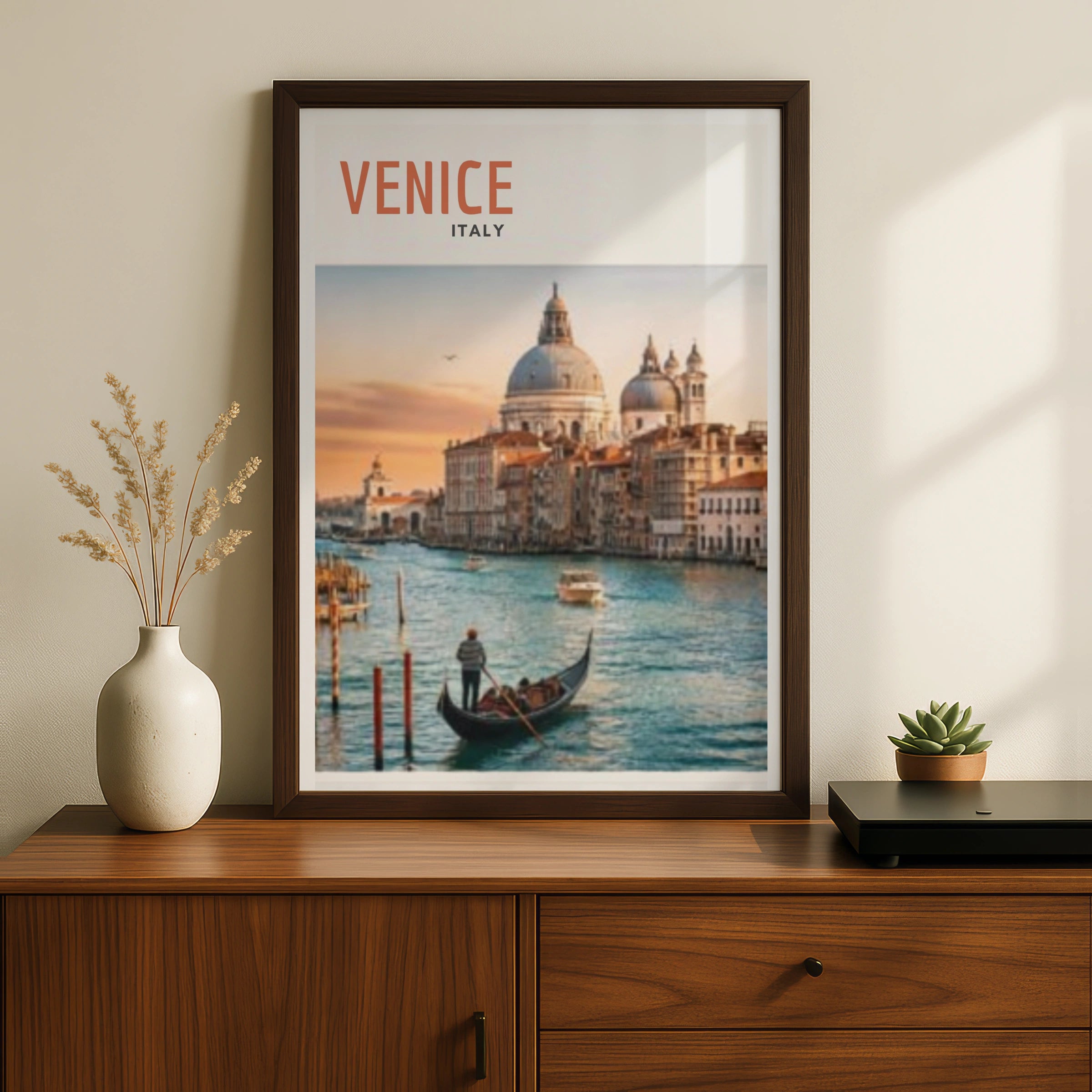 Travel Print | Venice Italy Poster, Grand Canal Gondola Wall Art, Italy City Print