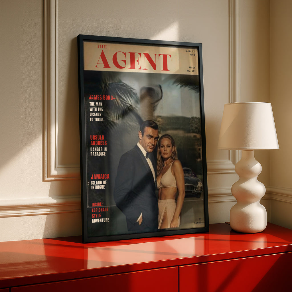 Vintage Spy Magazine Cover Poster, 1960s Secret Agent Retro Print, Espionage Wall Art