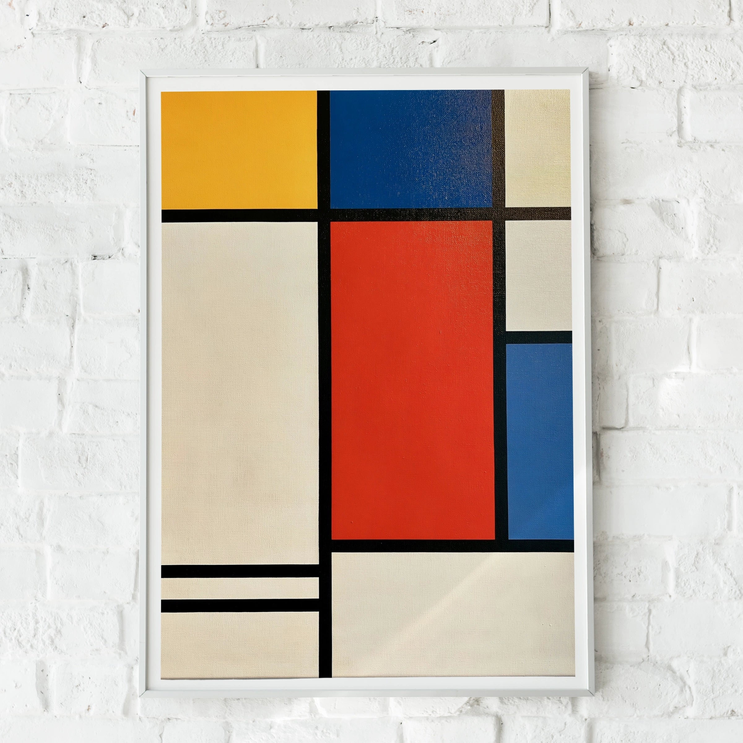 Mondrian Style Abstract Poster, Primary Colours Grid Wall Art, De Stijl Print