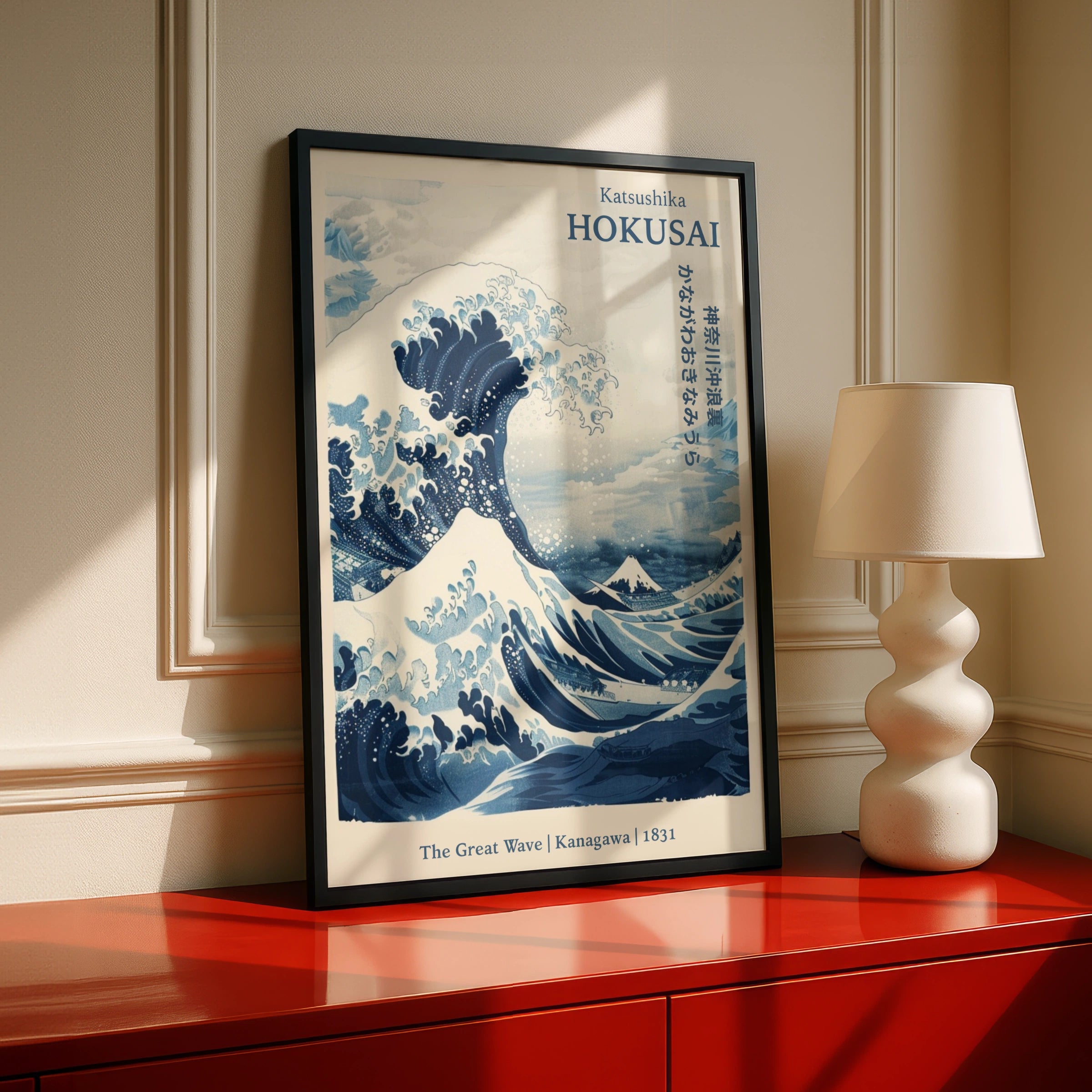 Hokusai Great Wave Print, Japanese Woodblock Poster, Blue Ocean Wall Art, Kanagawa