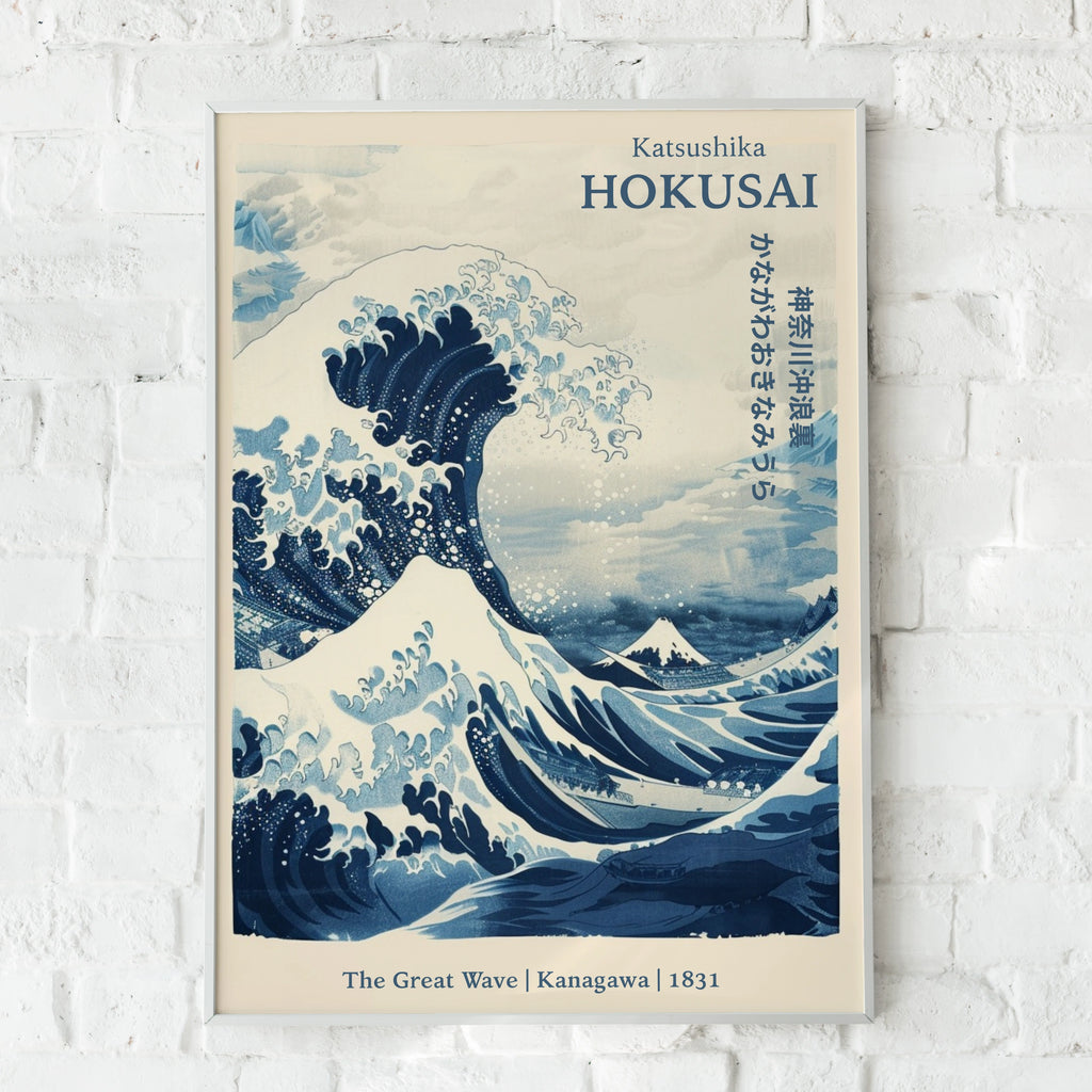 Hokusai Great Wave Print, Japanese Woodblock Poster, Blue Ocean Wall Art, Kanagawa