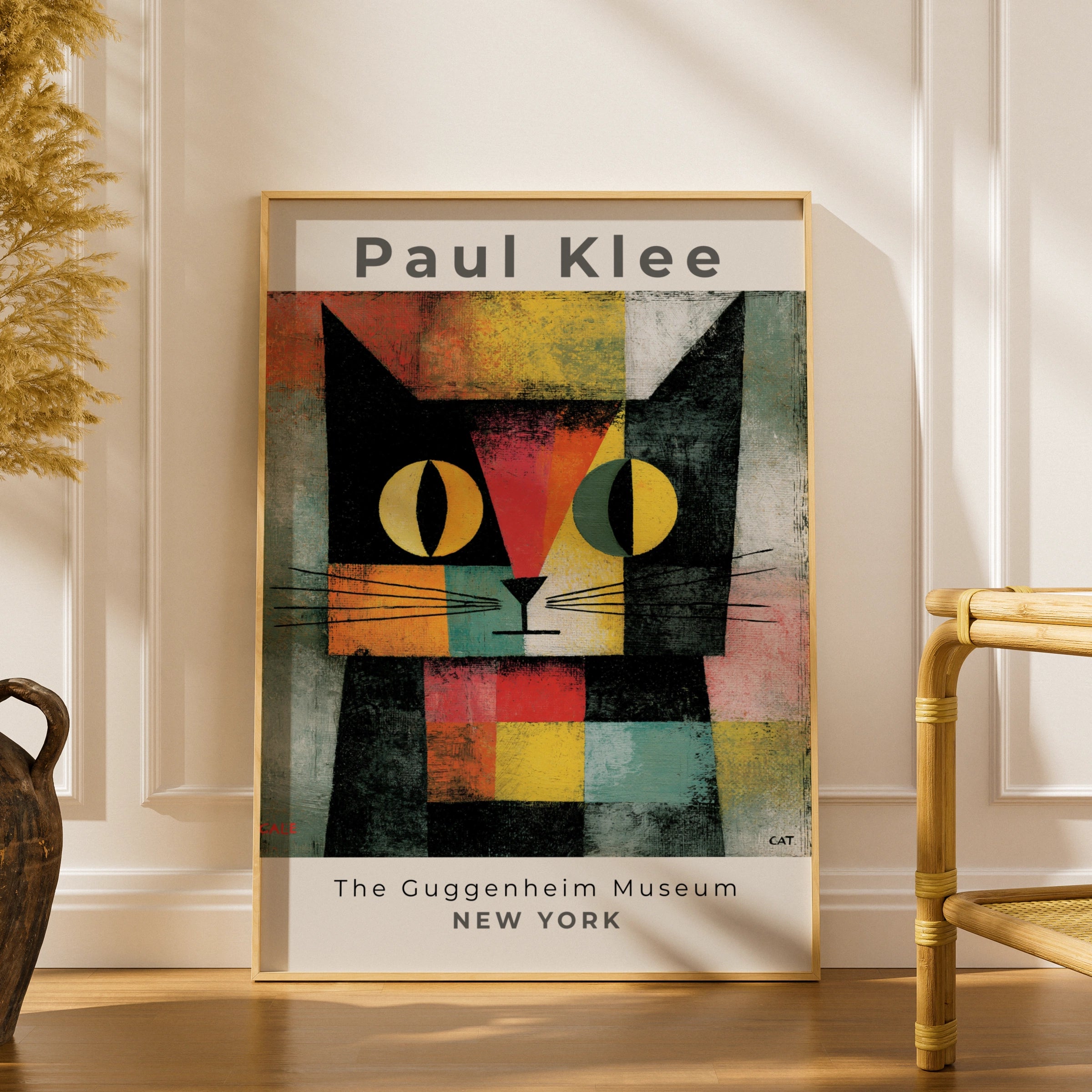 Paul Klee Cat Art Print, Colourful Cat Wall Art, Modern Animal Art, Guggenheim Museum, NY Decor