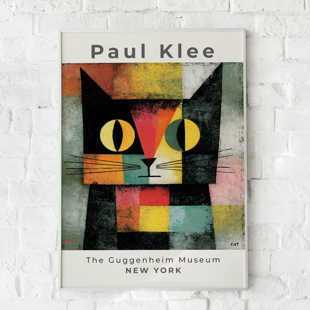 Paul Klee Cat Art Print, Colourful Cat Wall Art, Modern Animal Art, Guggenheim Museum, NY Decor