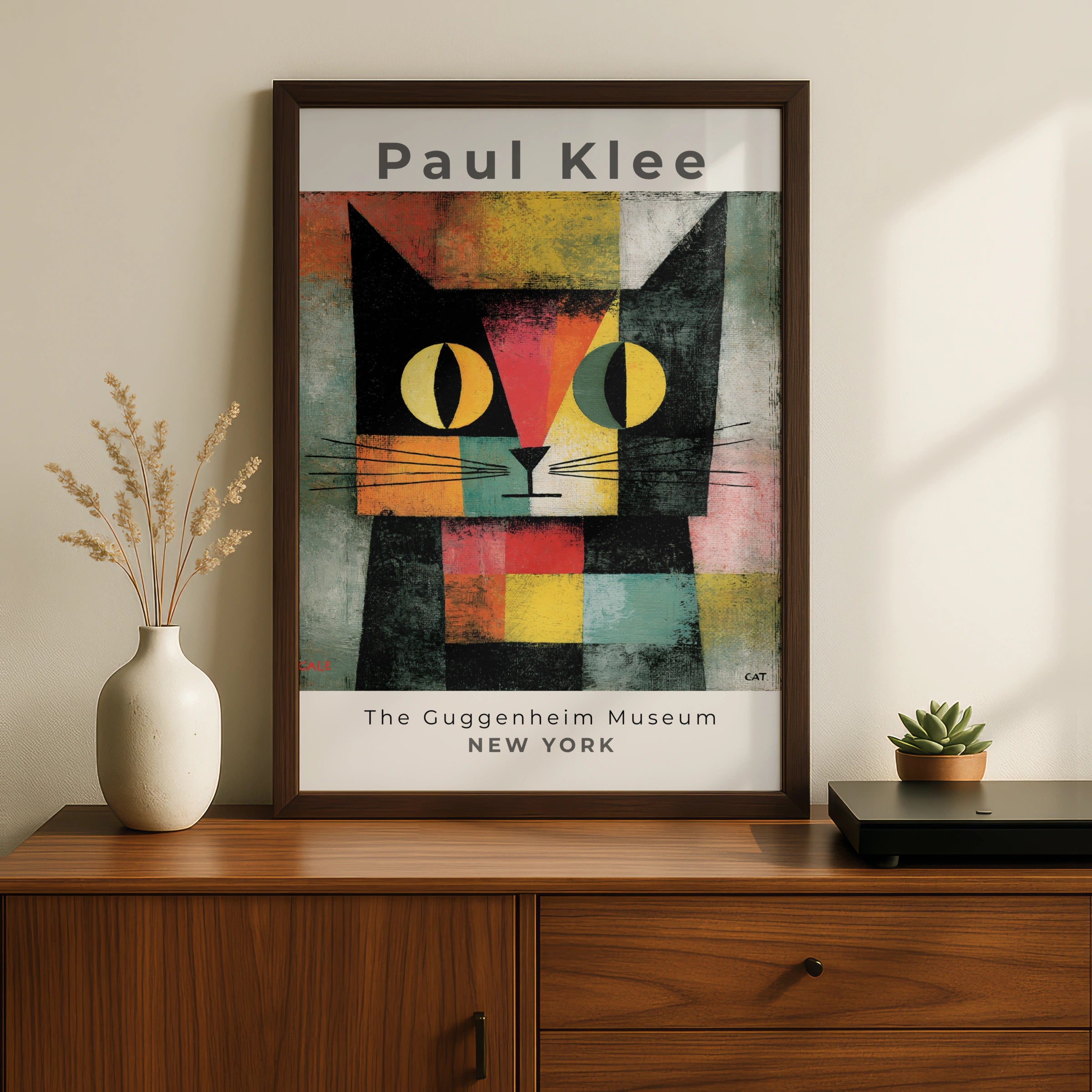Paul Klee Cat Art Print, Colourful Cat Wall Art, Modern Animal Art, Guggenheim Museum, NY Decor