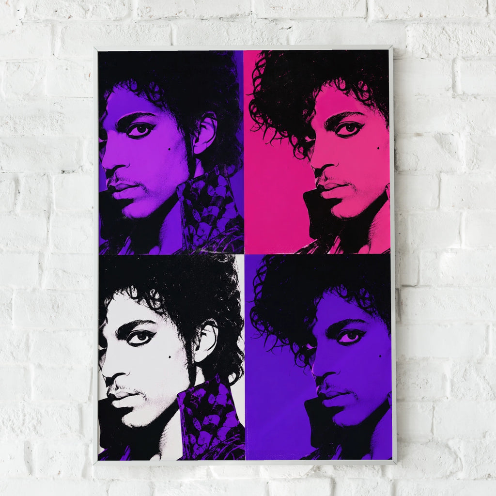 Pop Art Prince Print, Colourful Wall Art, Iconic Music Legend Poster, Retro Home Decor