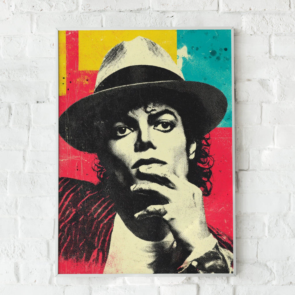 Michael Jackson Pop Art Print, Colourful Wall Art Poster, Iconic Music Legend, Vintage Style