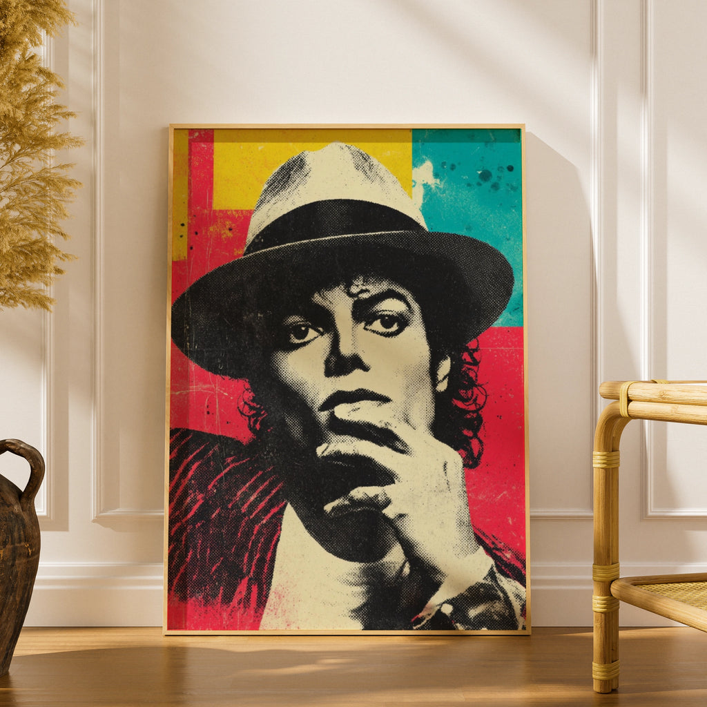 Michael Jackson Pop Art Print, Colourful Wall Art Poster, Iconic Music Legend, Vintage Style