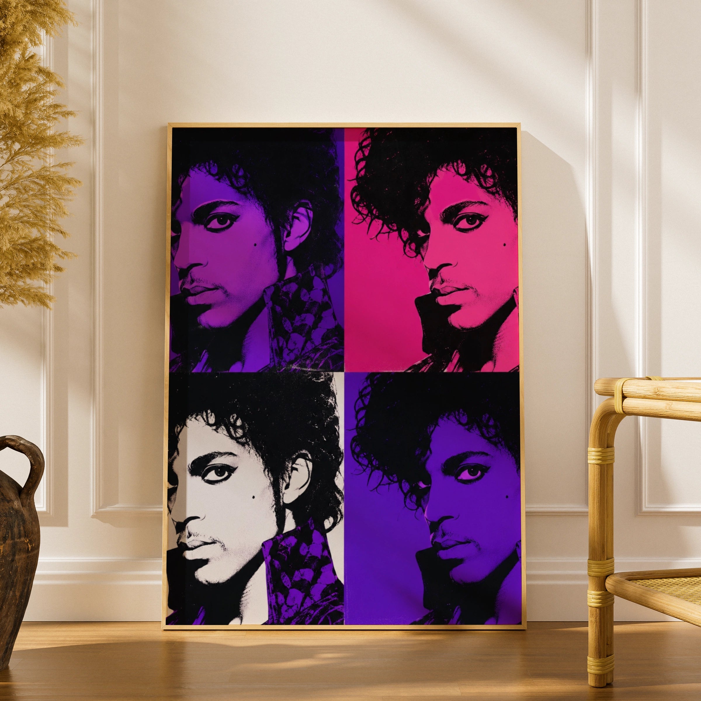 Pop Art Prince Print, Colourful Wall Art, Iconic Music Legend Poster, Retro Home Decor