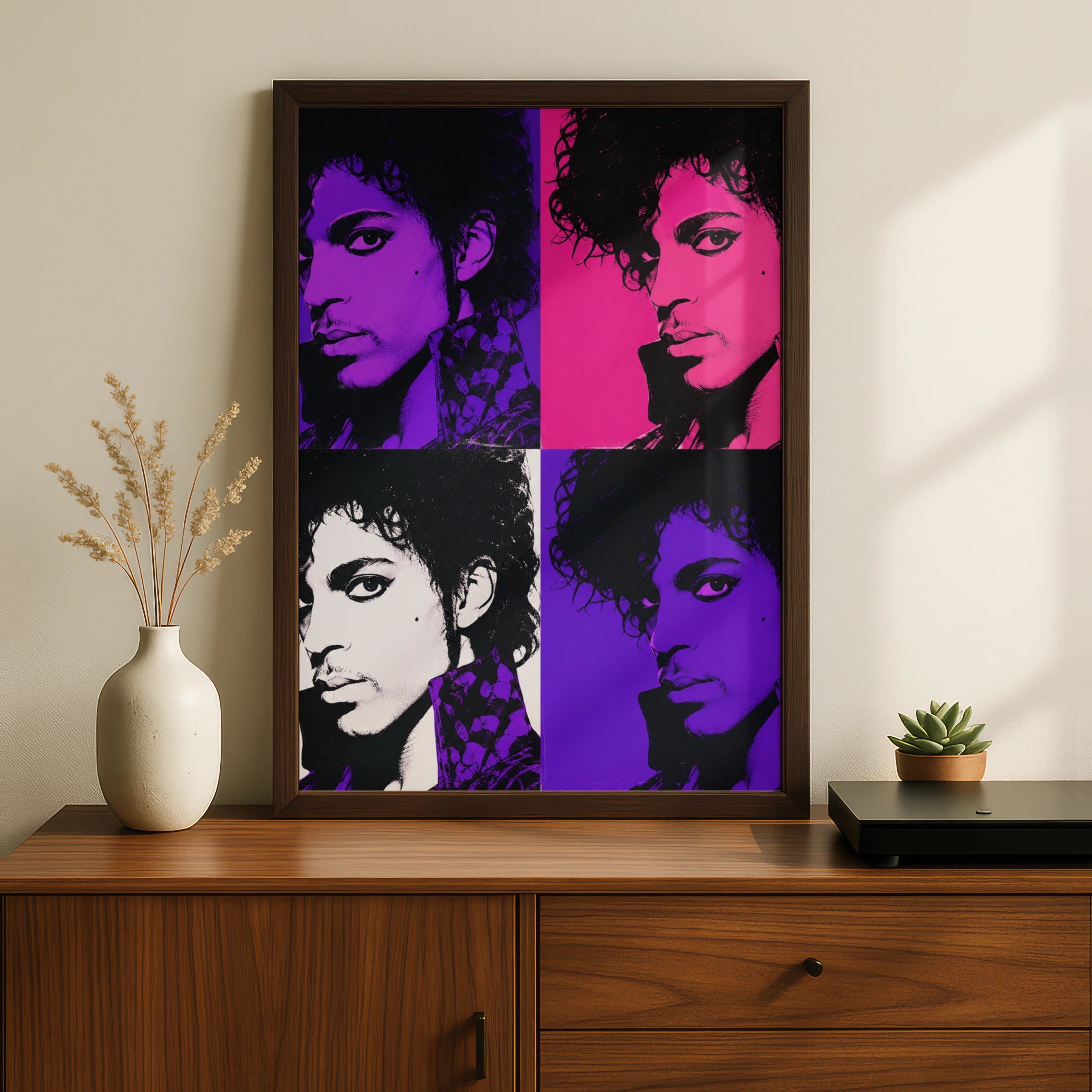 Pop Art Prince Print, Colourful Wall Art, Iconic Music Legend Poster, Retro Home Decor