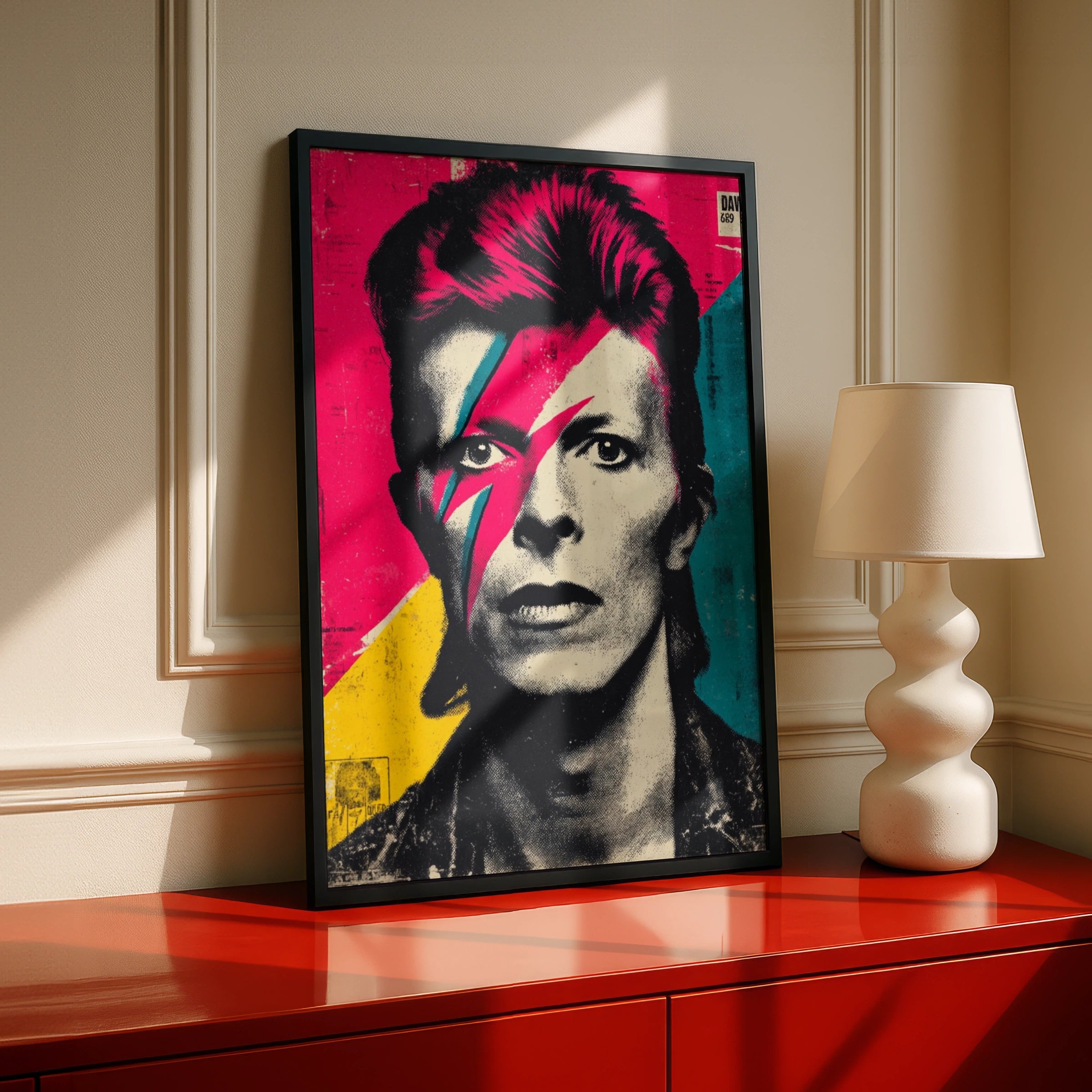David Bowie Wall Art Print, Pop Art Portrait, Colourful Retro Decor, Iconic Music Legend Art