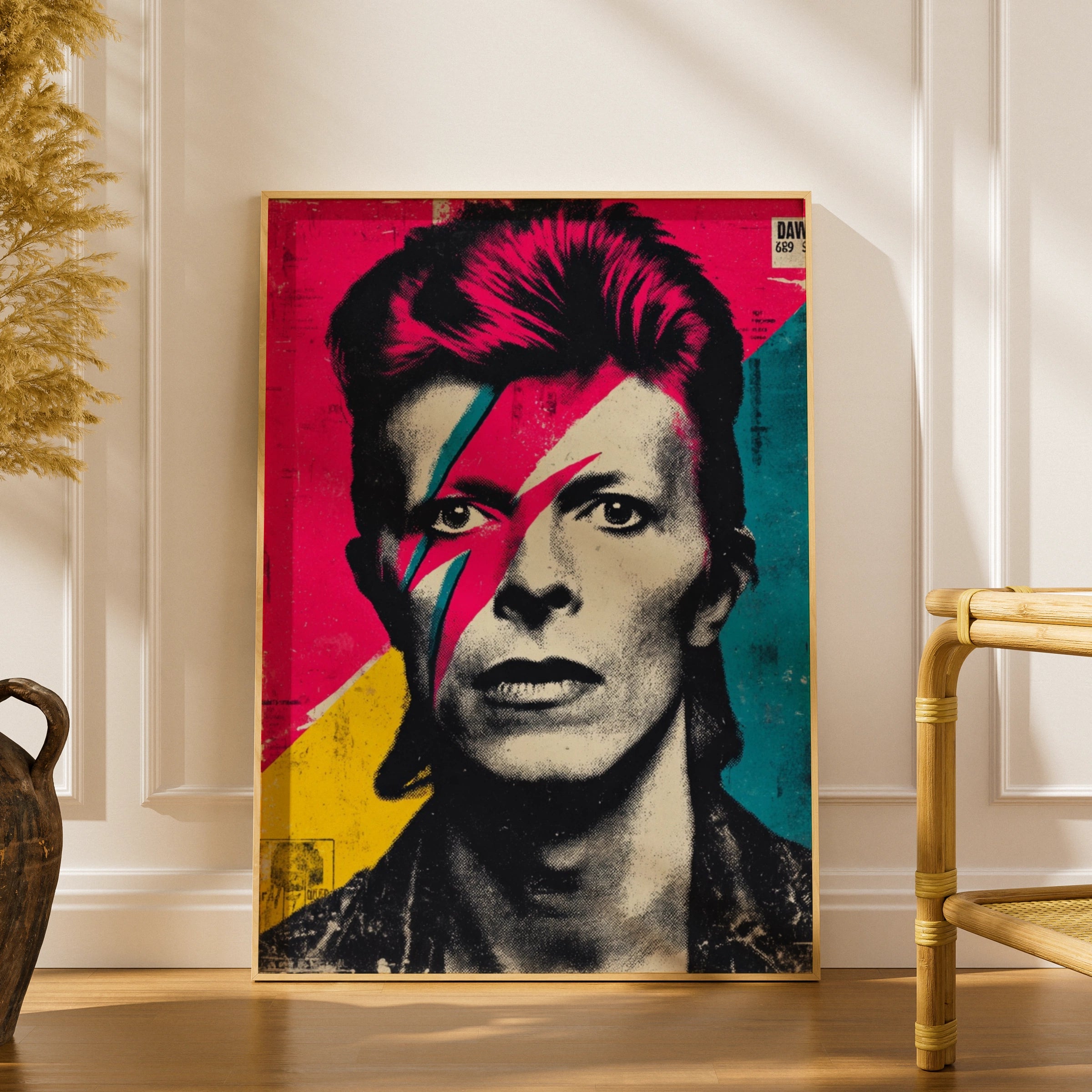 David Bowie Wall Art Print, Pop Art Portrait, Colourful Retro Decor, Iconic Music Legend Art