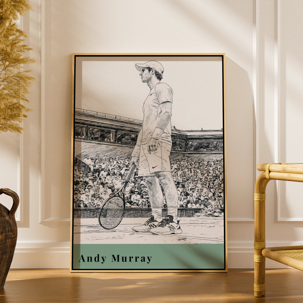 Andy Murray Tennis Print, Sports Wall Art, Minimalist Tennis Poster, Athlete Decor, Tennis Lover