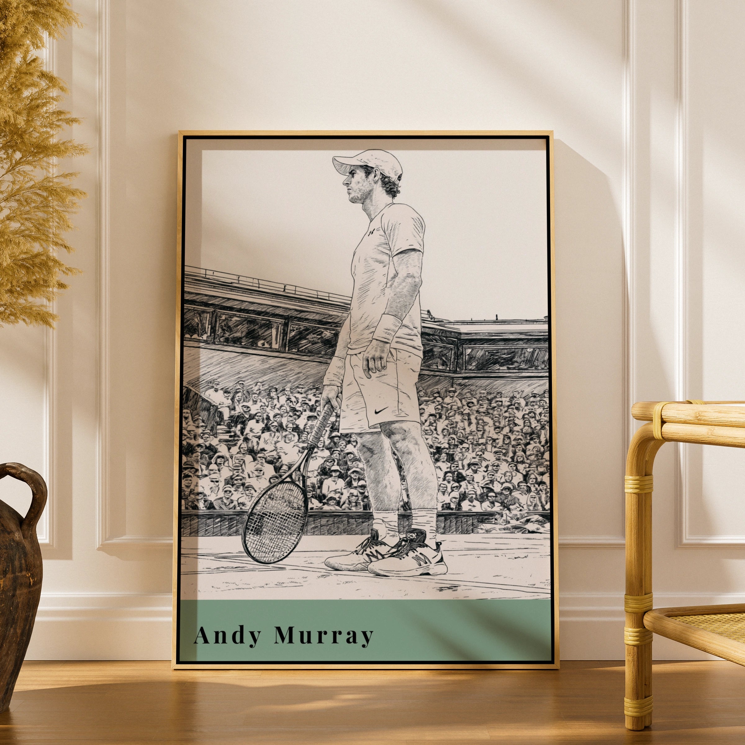 Andy Murray Tennis Print, Sports Wall Art, Minimalist Tennis Poster, Athlete Decor, Tennis Lover