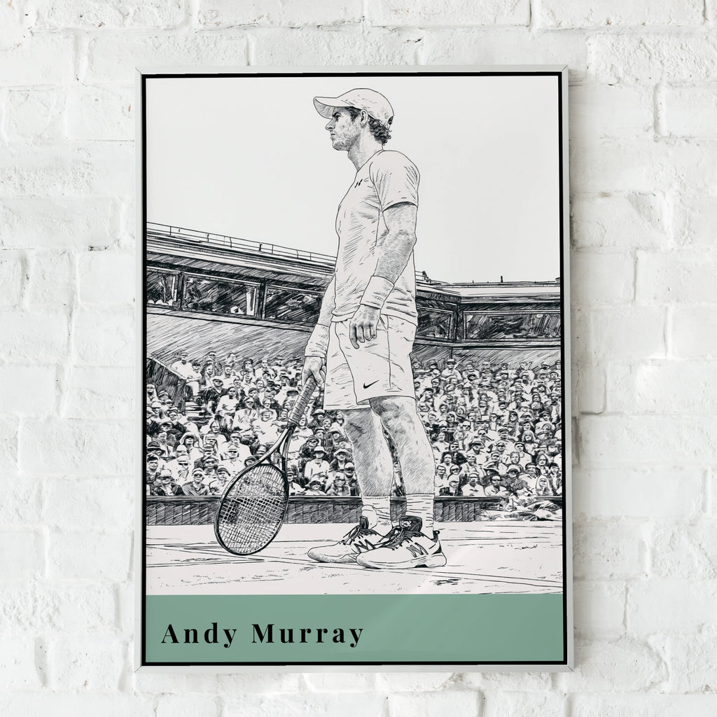 Andy Murray Tennis Print, Sports Wall Art, Minimalist Tennis Poster, Athlete Decor, Tennis Lover