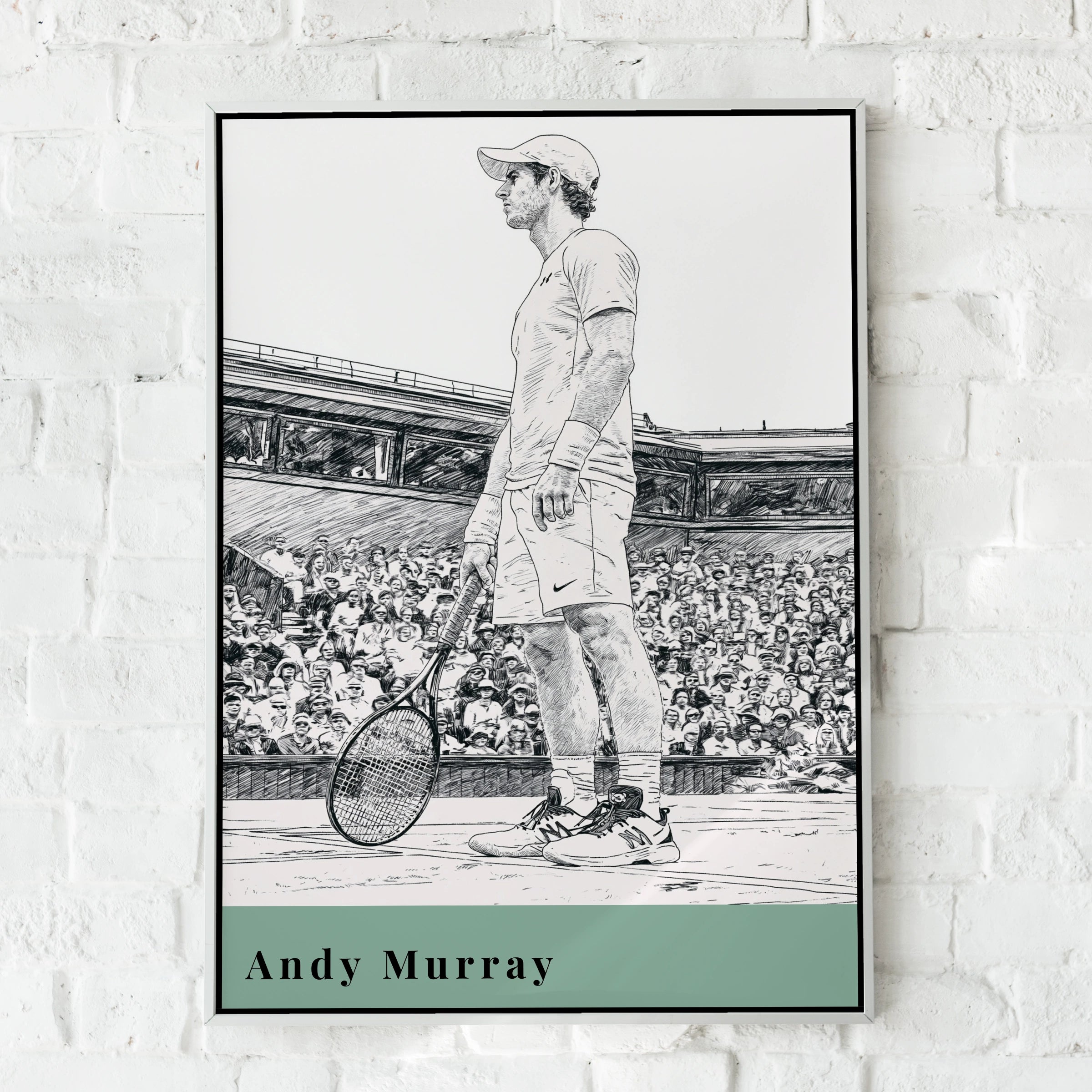 Andy Murray Tennis Print, Sports Wall Art, Minimalist Tennis Poster, Athlete Decor, Tennis Lover
