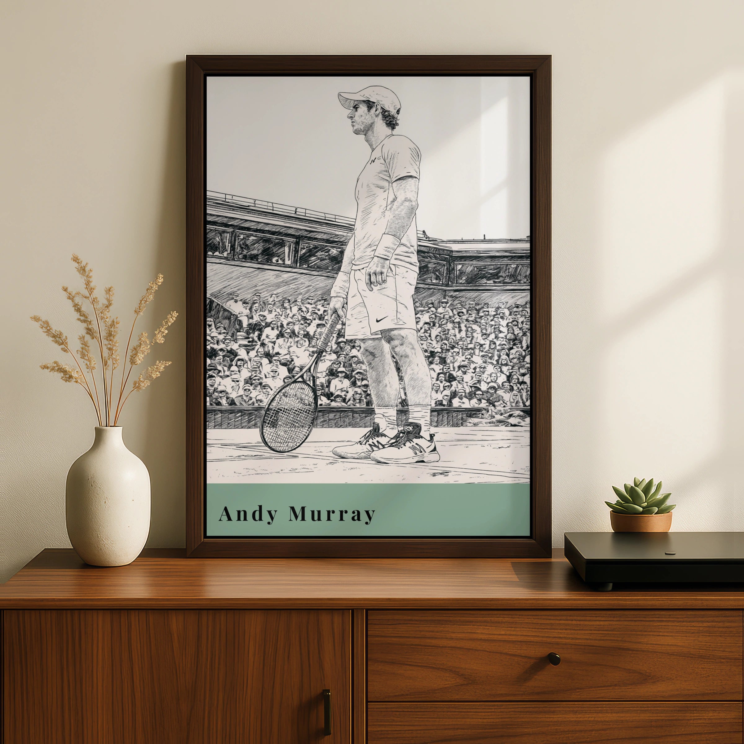 Andy Murray Tennis Print, Sports Wall Art, Minimalist Tennis Poster, Athlete Decor, Tennis Lover