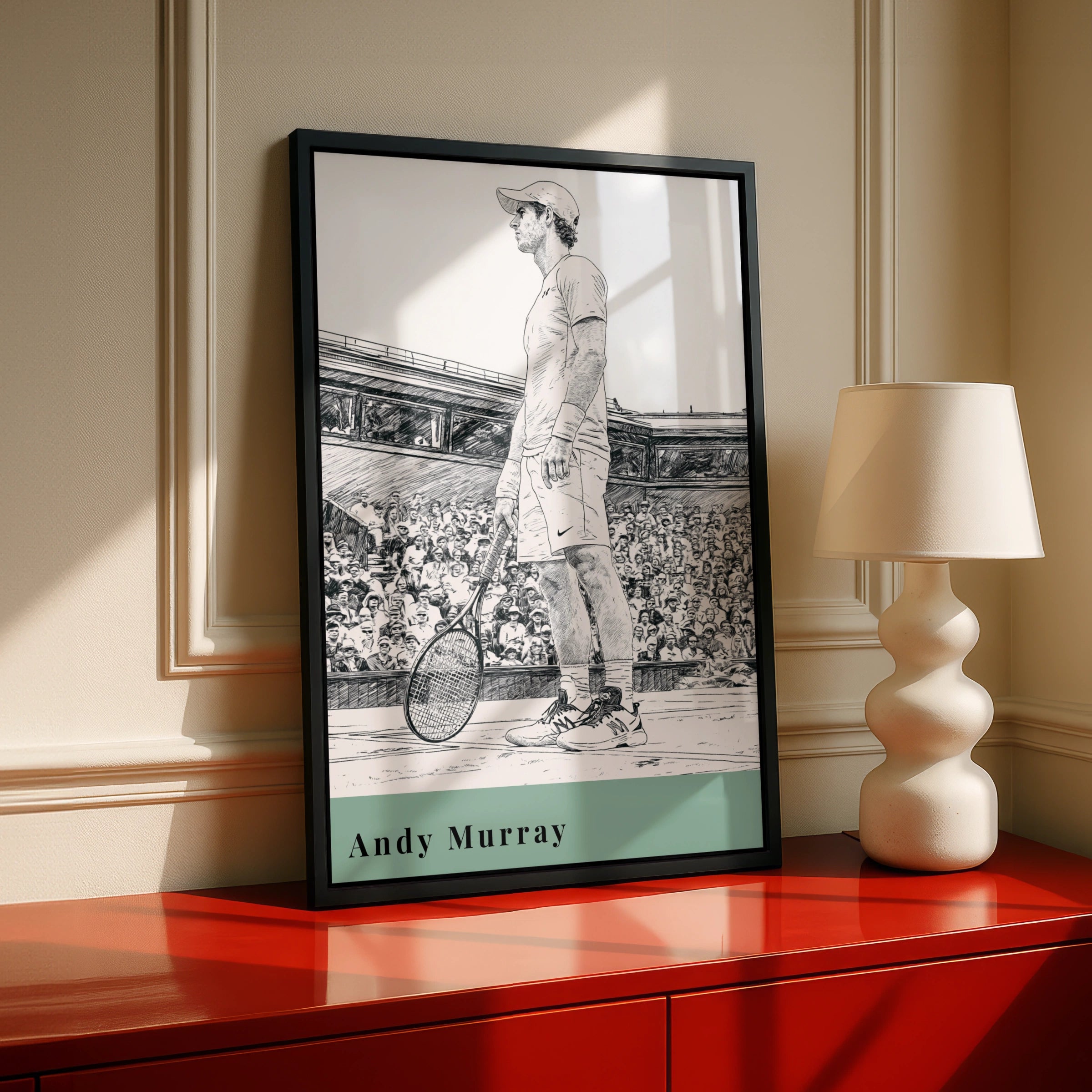 Andy Murray Tennis Print, Sports Wall Art, Minimalist Tennis Poster, Athlete Decor, Tennis Lover