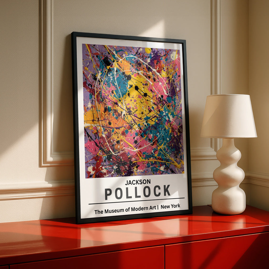 Jackson Pollock Abstract Art Print, Colourful Modern Wall Art, Contemporary Painting, Museum of