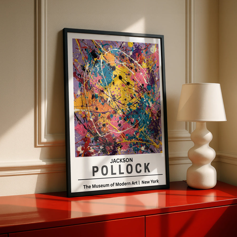 Jackson Pollock Abstract Art Print, Colourful Modern Wall Art, Contemporary Painting, Museum of