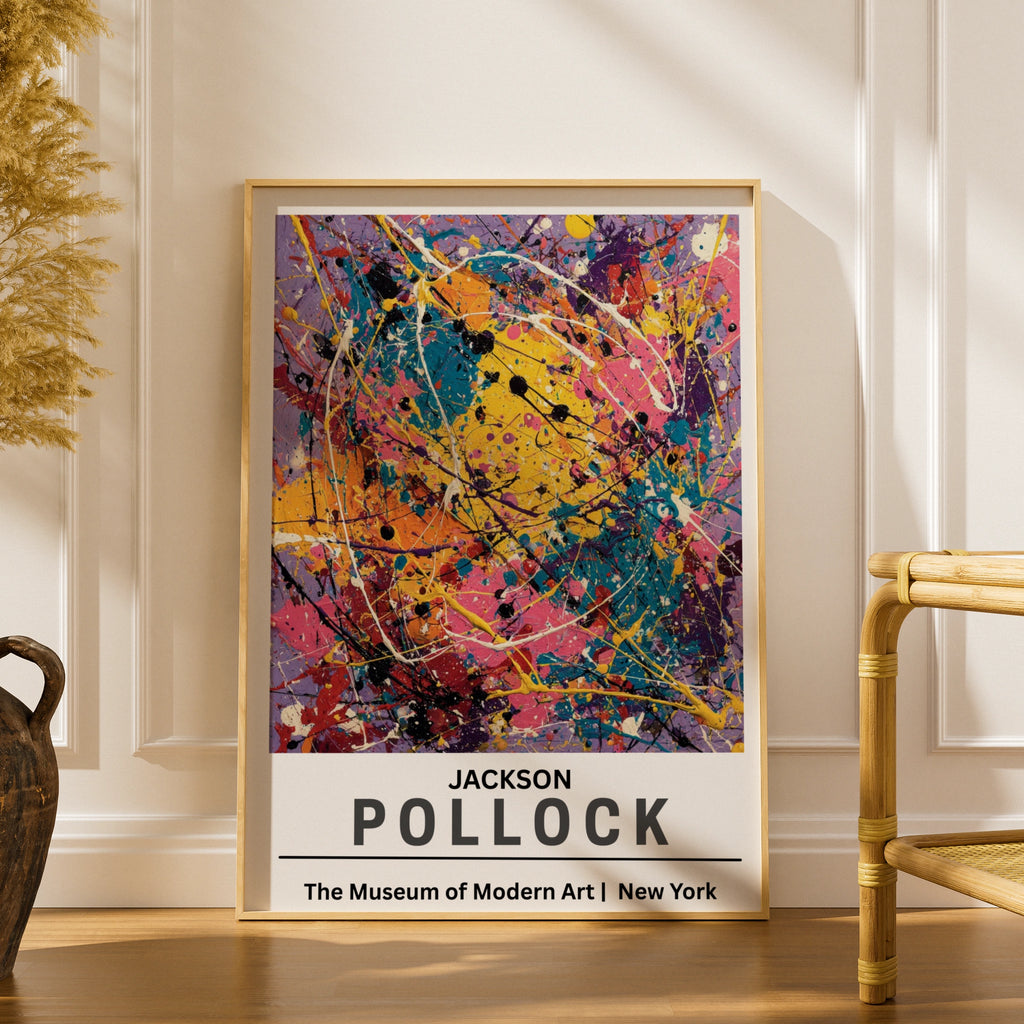Jackson Pollock Abstract Art Print, Colourful Modern Wall Art, Contemporary Painting, Museum of