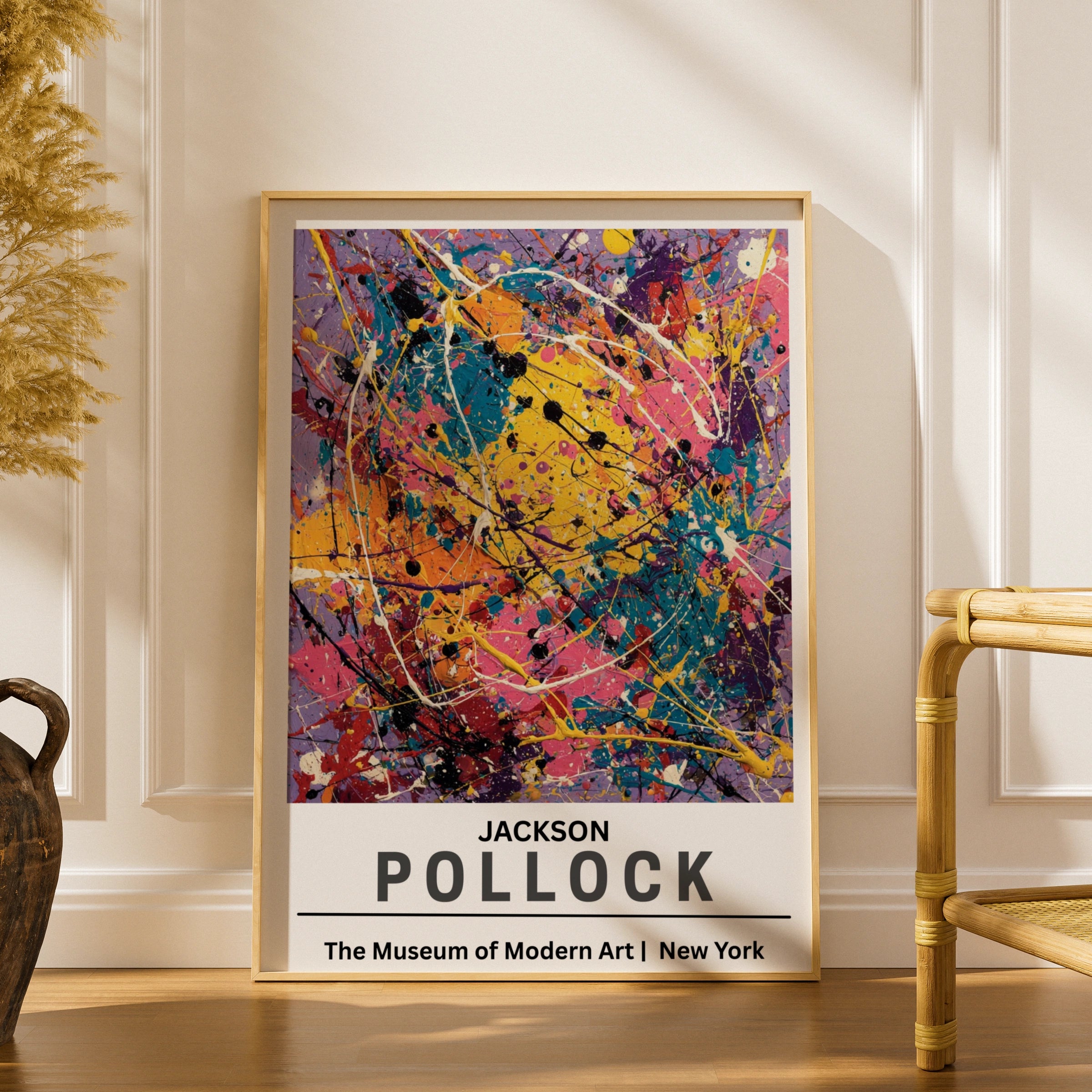 Jackson Pollock Abstract Art Print, Colourful Modern Wall Art, Contemporary Painting, Museum of