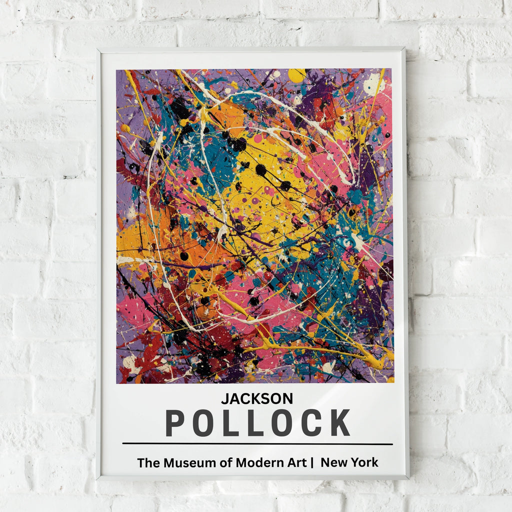 Jackson Pollock Abstract Art Print, Colourful Modern Wall Art, Contemporary Painting, Museum of