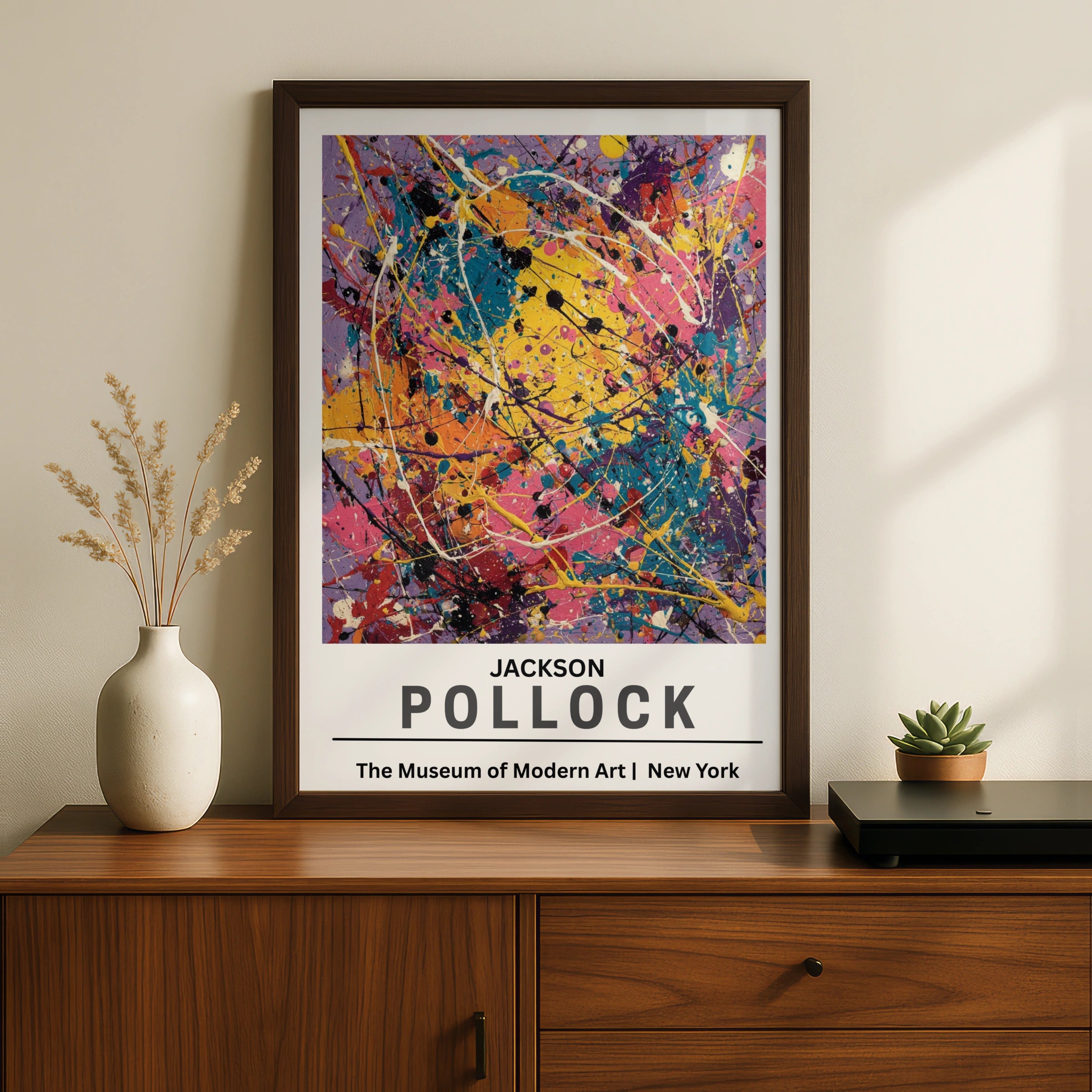 Jackson Pollock Abstract Art Print, Colourful Modern Wall Art, Contemporary Painting, Museum of