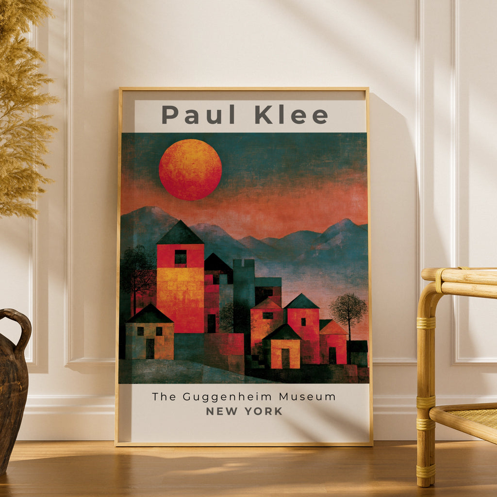 Paul Klee Castle and Sun Art Print, Colourful Abstract Poster, Surreal Wall Art, Guggenheim Museum