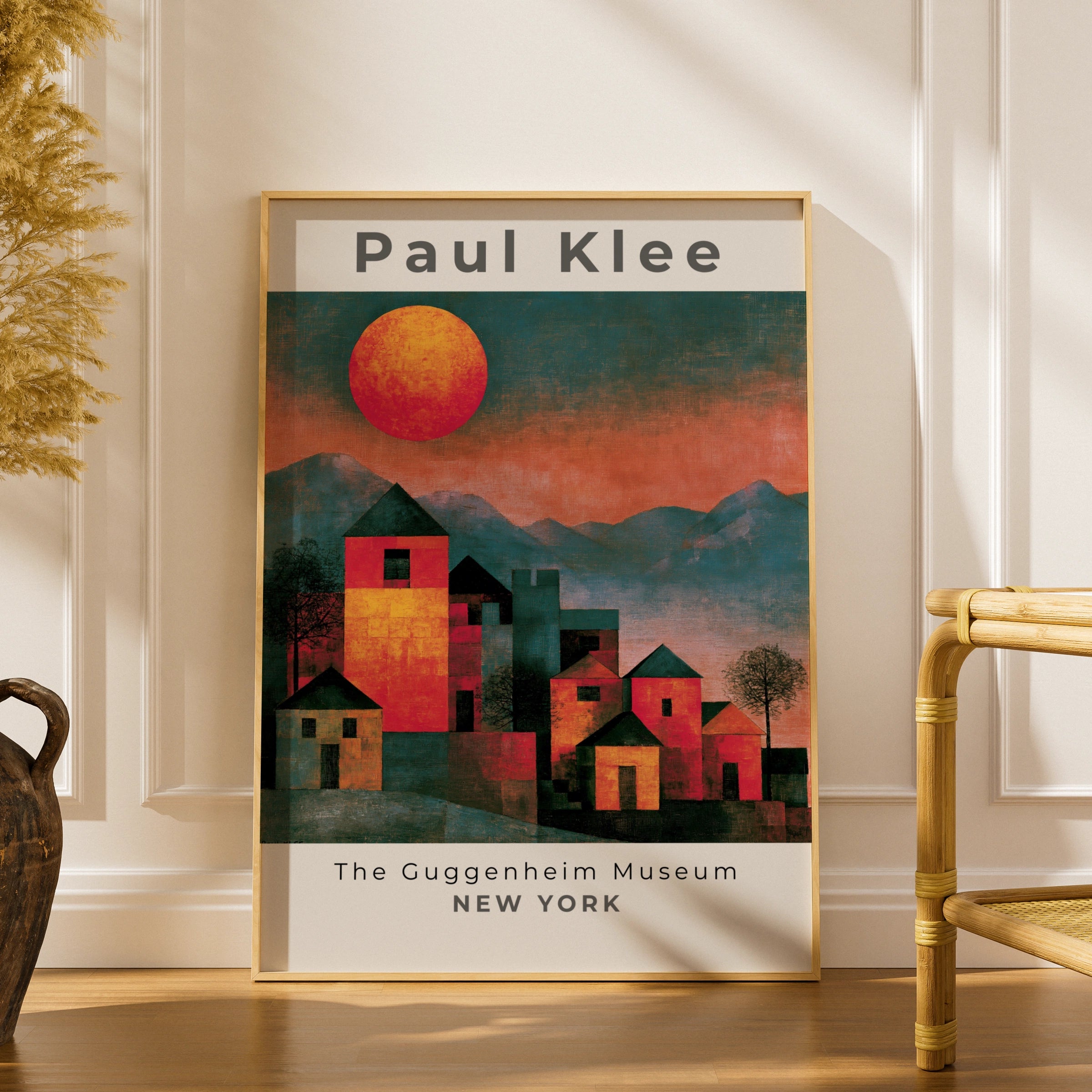 Paul Klee Castle and Sun Art Print, Colourful Abstract Poster, Surreal Wall Art, Guggenheim Museum