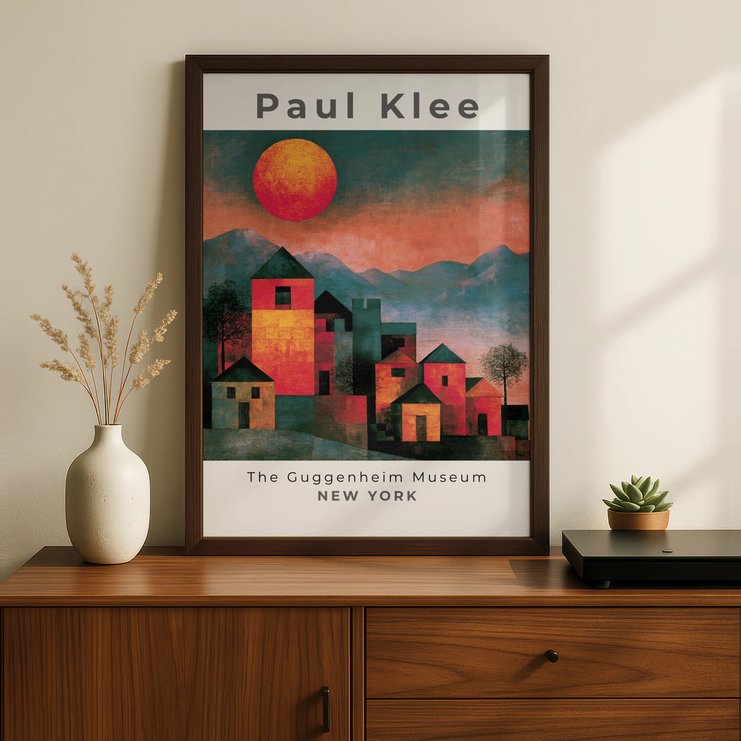 Paul Klee Castle and Sun Art Print, Colourful Abstract Poster, Surreal Wall Art, Guggenheim Museum