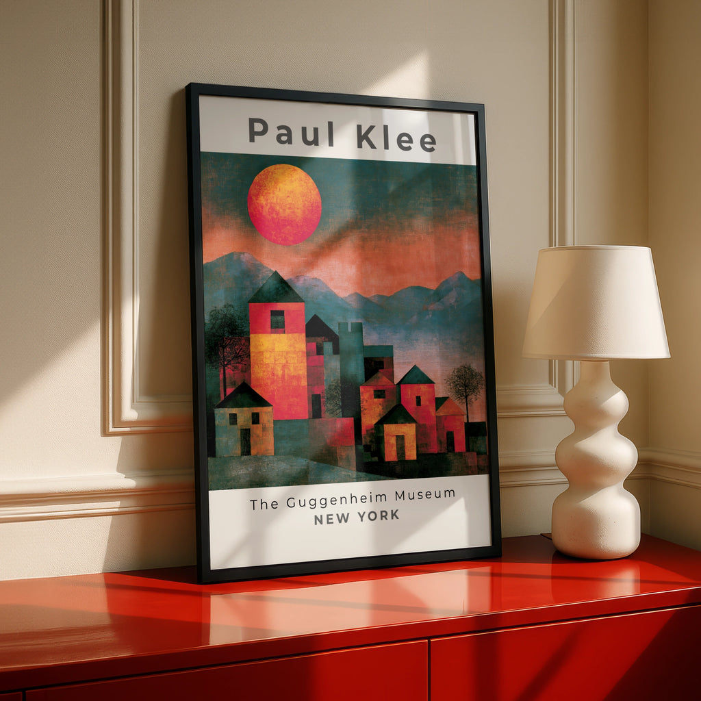 Paul Klee Castle and Sun Art Print, Colourful Abstract Poster, Surreal Wall Art, Guggenheim Museum