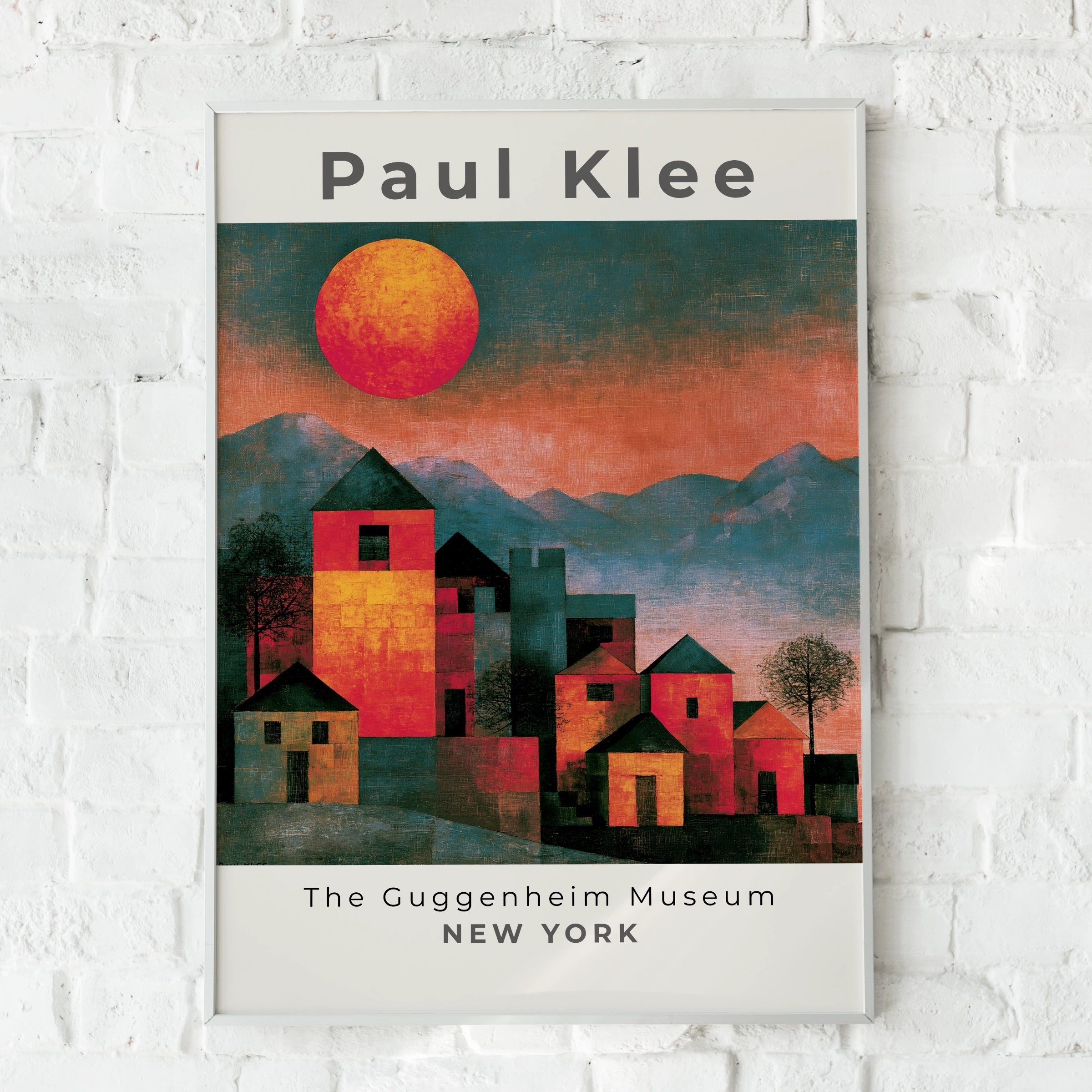 Paul Klee Castle and Sun Art Print, Colourful Abstract Poster, Surreal Wall Art, Guggenheim Museum
