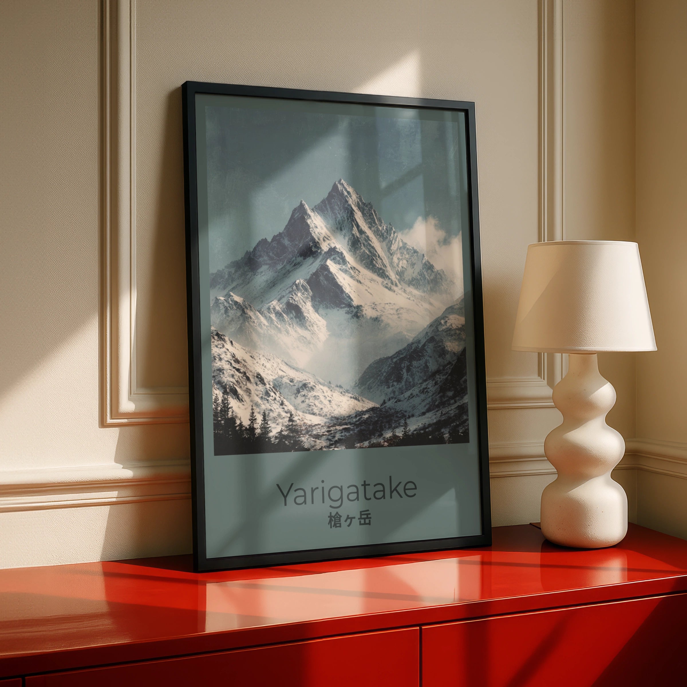 Yarigatake Snow Mountain Poster, Japan Alps Wall Art, Vintage Travel Print