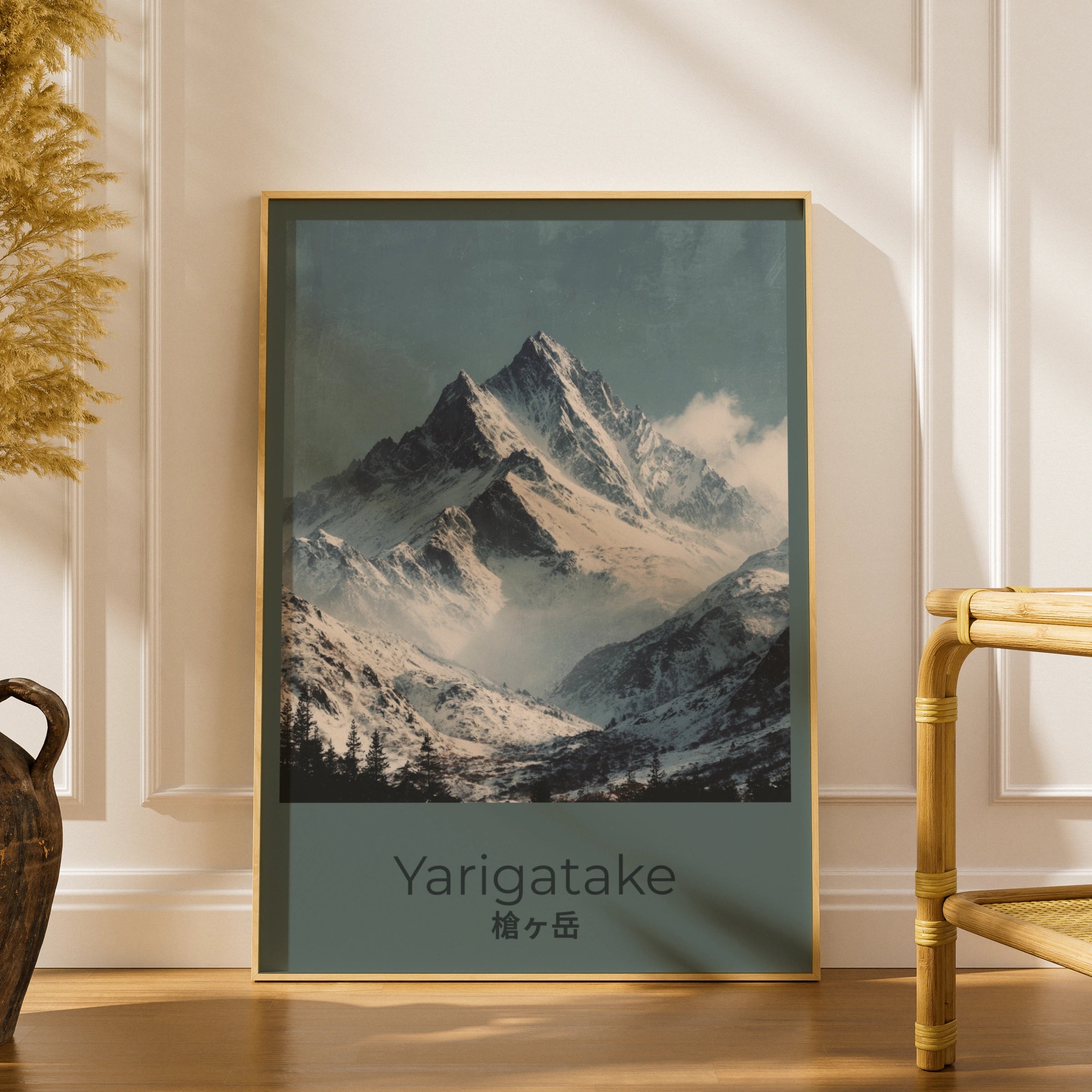 Yarigatake Snow Mountain Poster, Japan Alps Wall Art, Vintage Travel Print