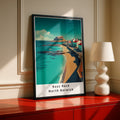 Bass Rock North Berwick Travel Poster, Scotland Coastal Wall Art Print, Retro Scottish Town