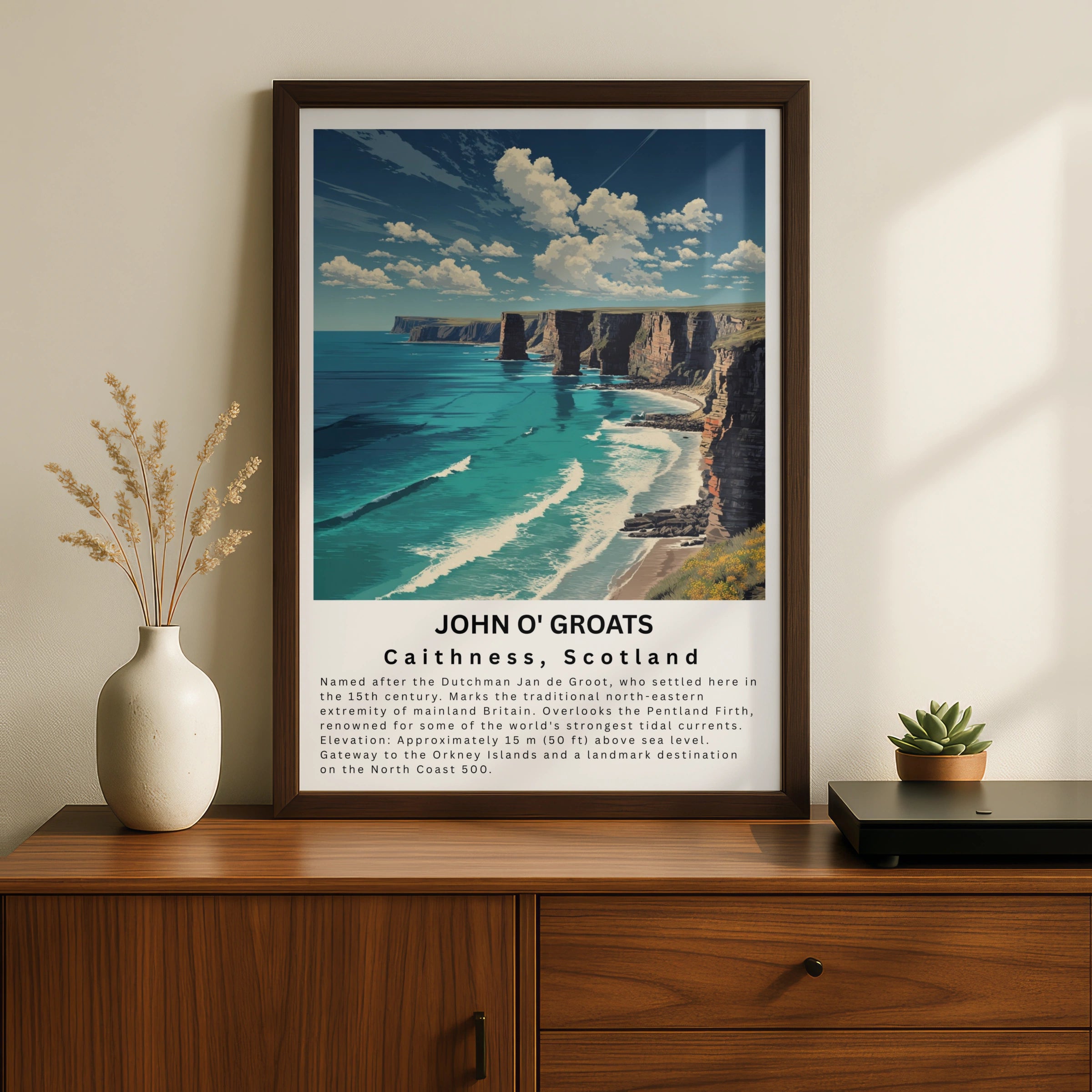 John O'Groats Print, NC500 Scotland Poster, Caithness Coastal Wall Art, Travel
