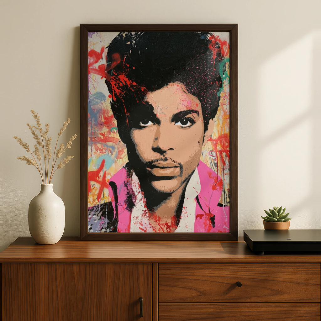 Graffiti Pop Art Music Icon Prince Portrait Poster, Colourful Street Art Print, Bold Wall Art